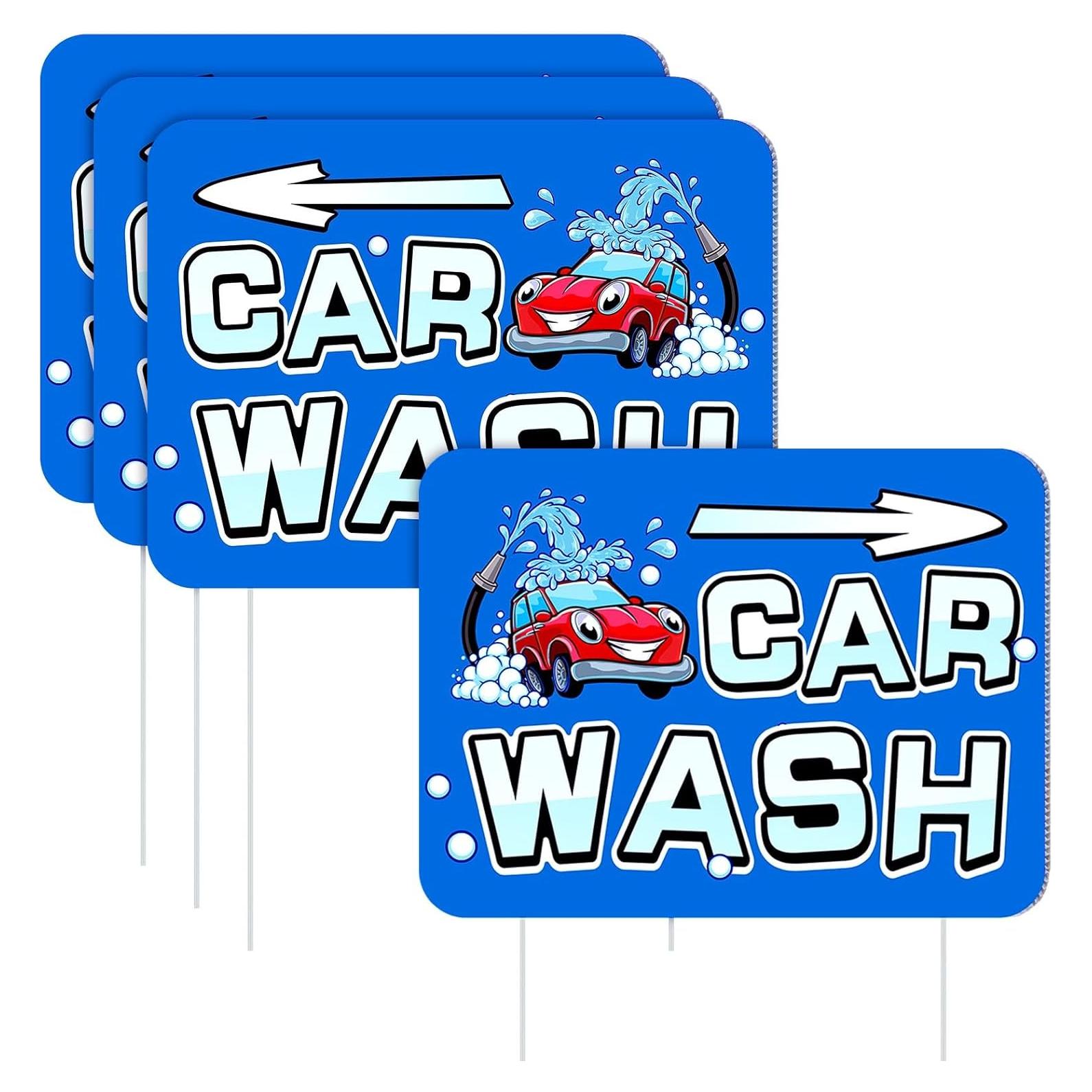 Señales de Jardín Flecha Lavado de Autos Blulu 3 Pcs 40x30 cm
