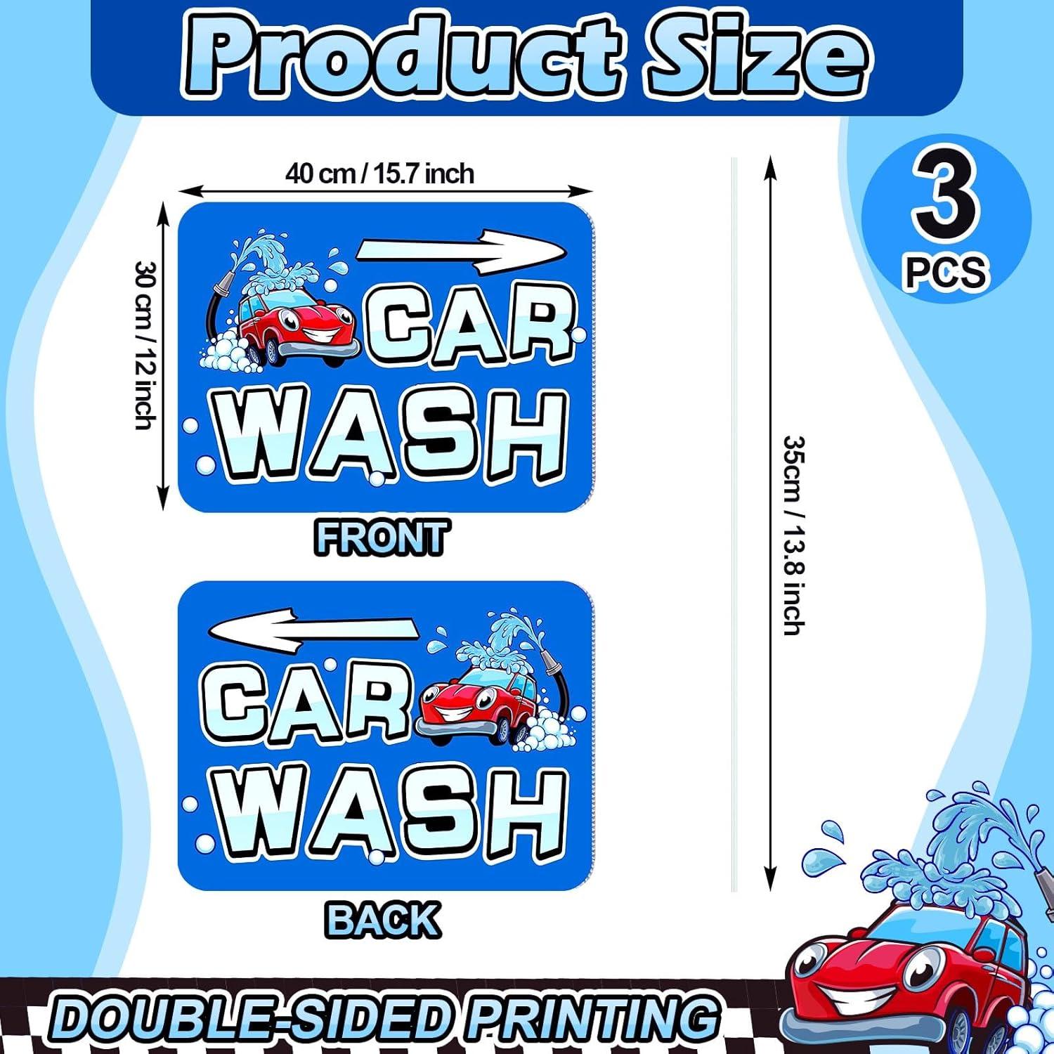 Señales de Jardín Flecha Lavado de Autos Blulu 3 Pcs 40x30 cm