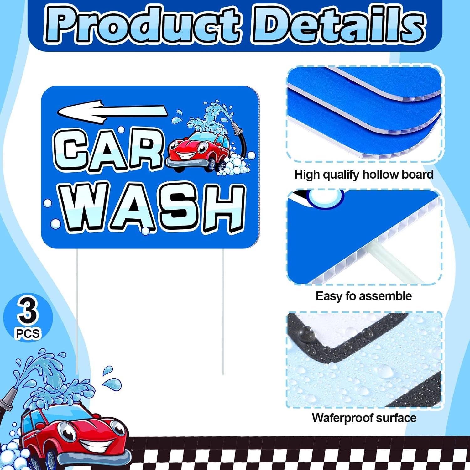 Señales de Jardín Flecha Lavado de Autos Blulu 3 Pcs 40x30 cm