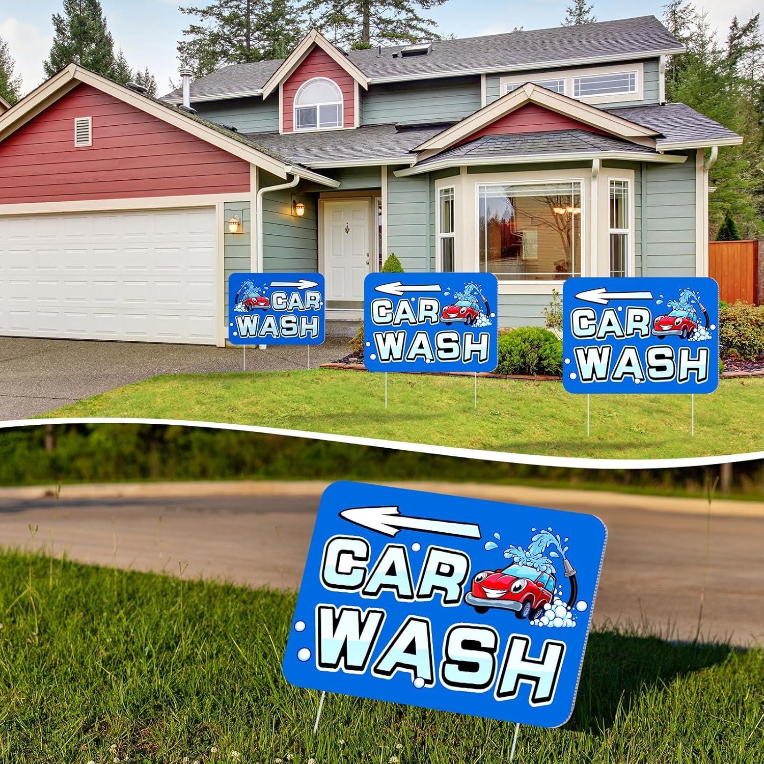Señales de Jardín Flecha Lavado de Autos Blulu 3 Pcs 40x30 cm