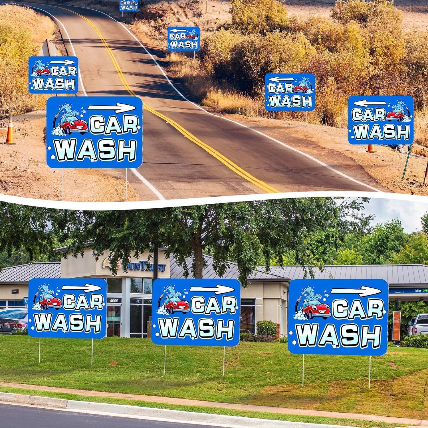 Señales de Jardín Flecha Lavado de Autos Blulu 3 Pcs 40x30 cm