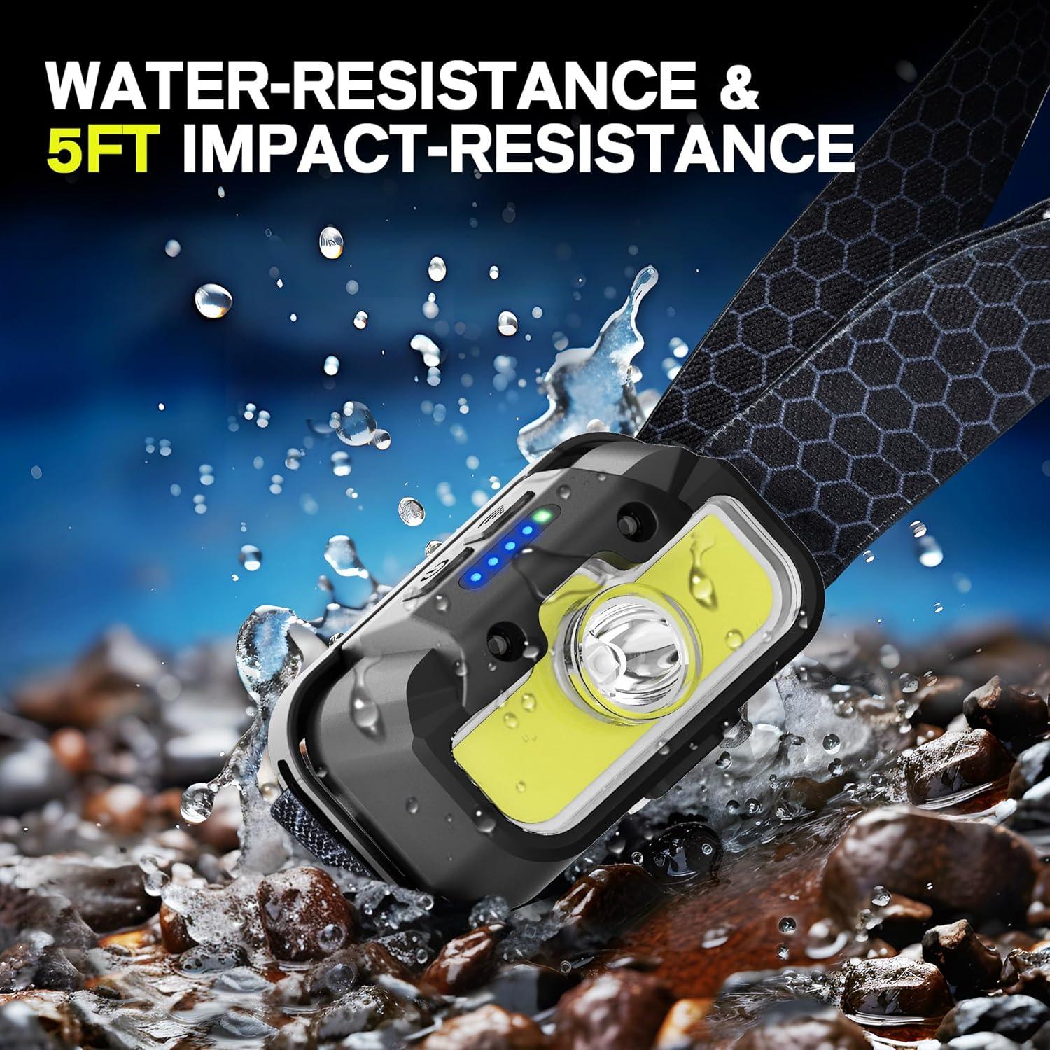 Paquete de 2 Linternas Frontales Recargables Favorlite 1300 Lúmenes