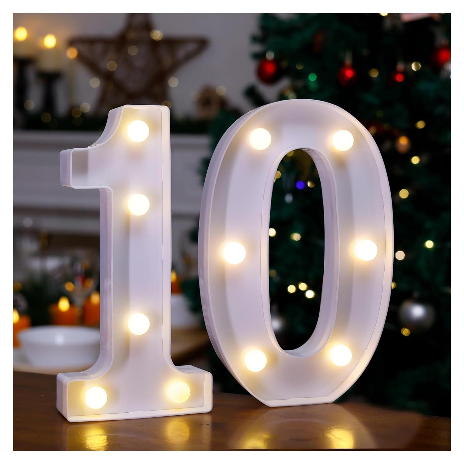 Letras Iluminadas LED TEHIBIEN para Cumpleaños 10 Años