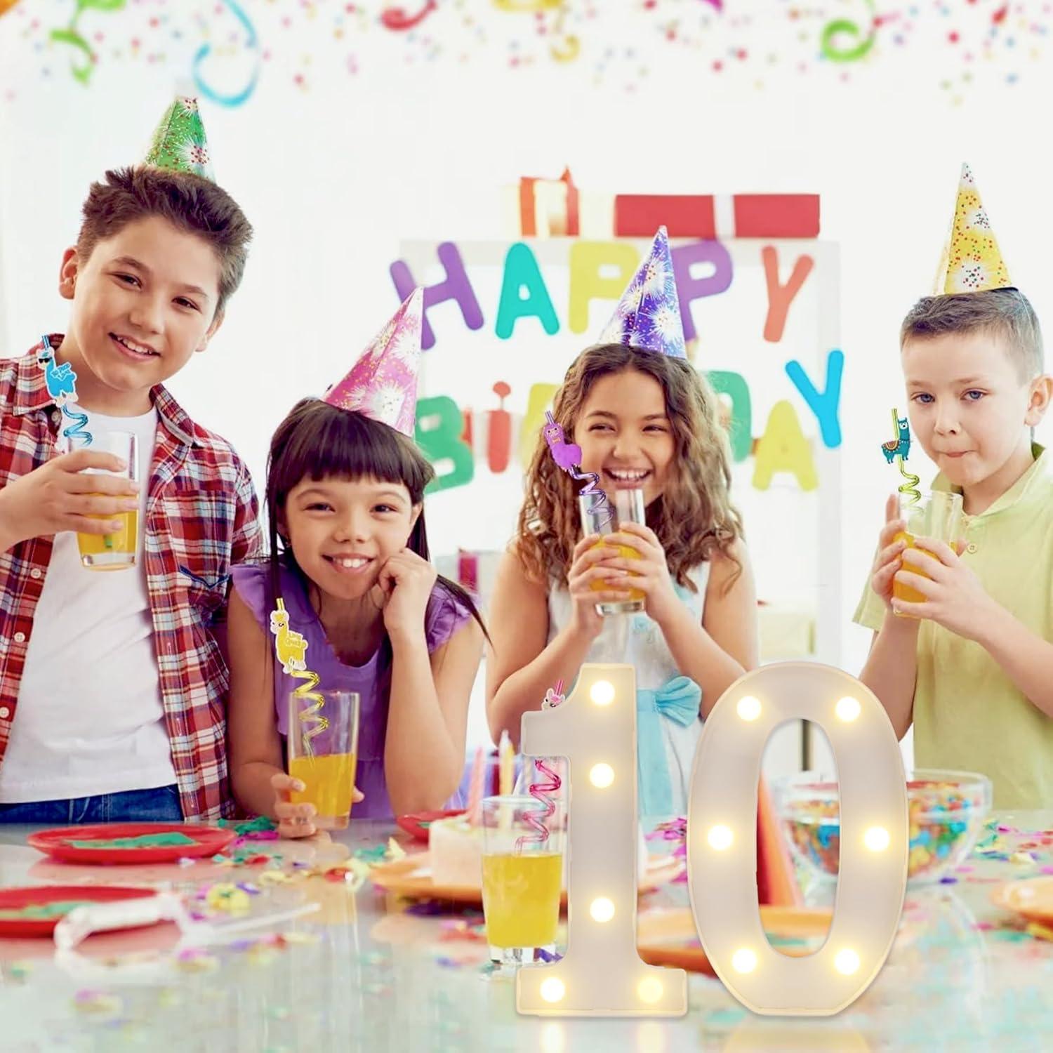 Letras Iluminadas LED TEHIBIEN para Cumpleaños 10 Años