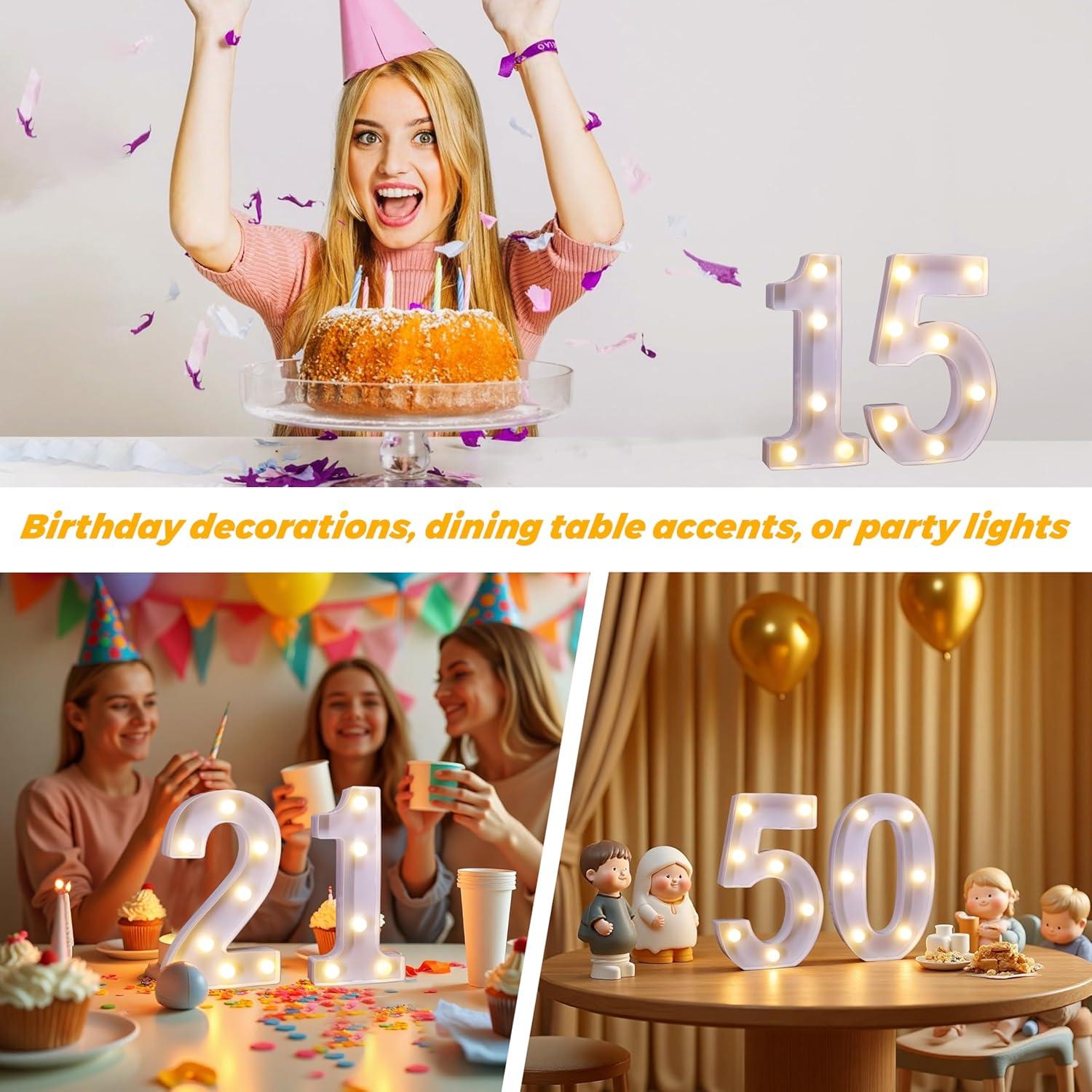 Letras Iluminadas LED TEHIBIEN para Cumpleaños 10 Años