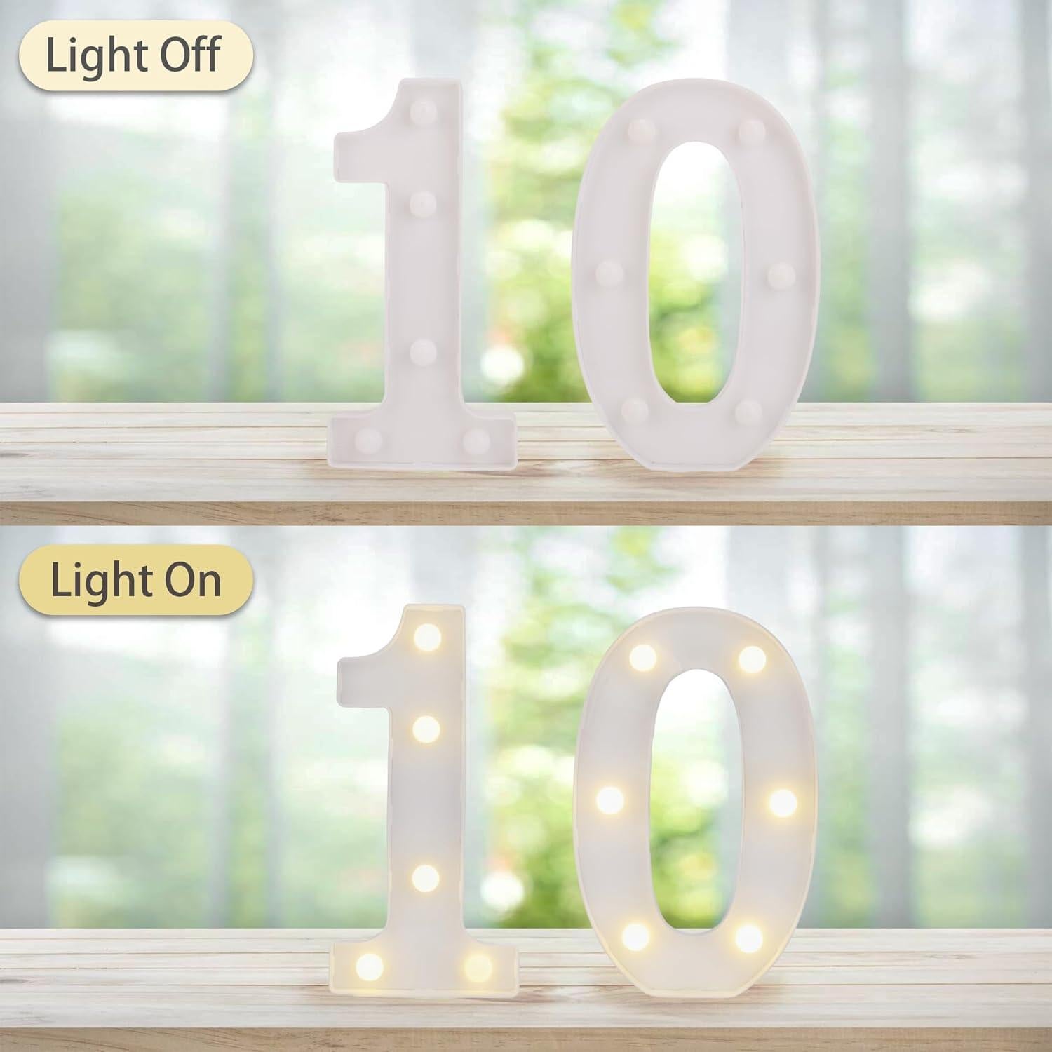 Letras Iluminadas LED TEHIBIEN para Cumpleaños 10 Años