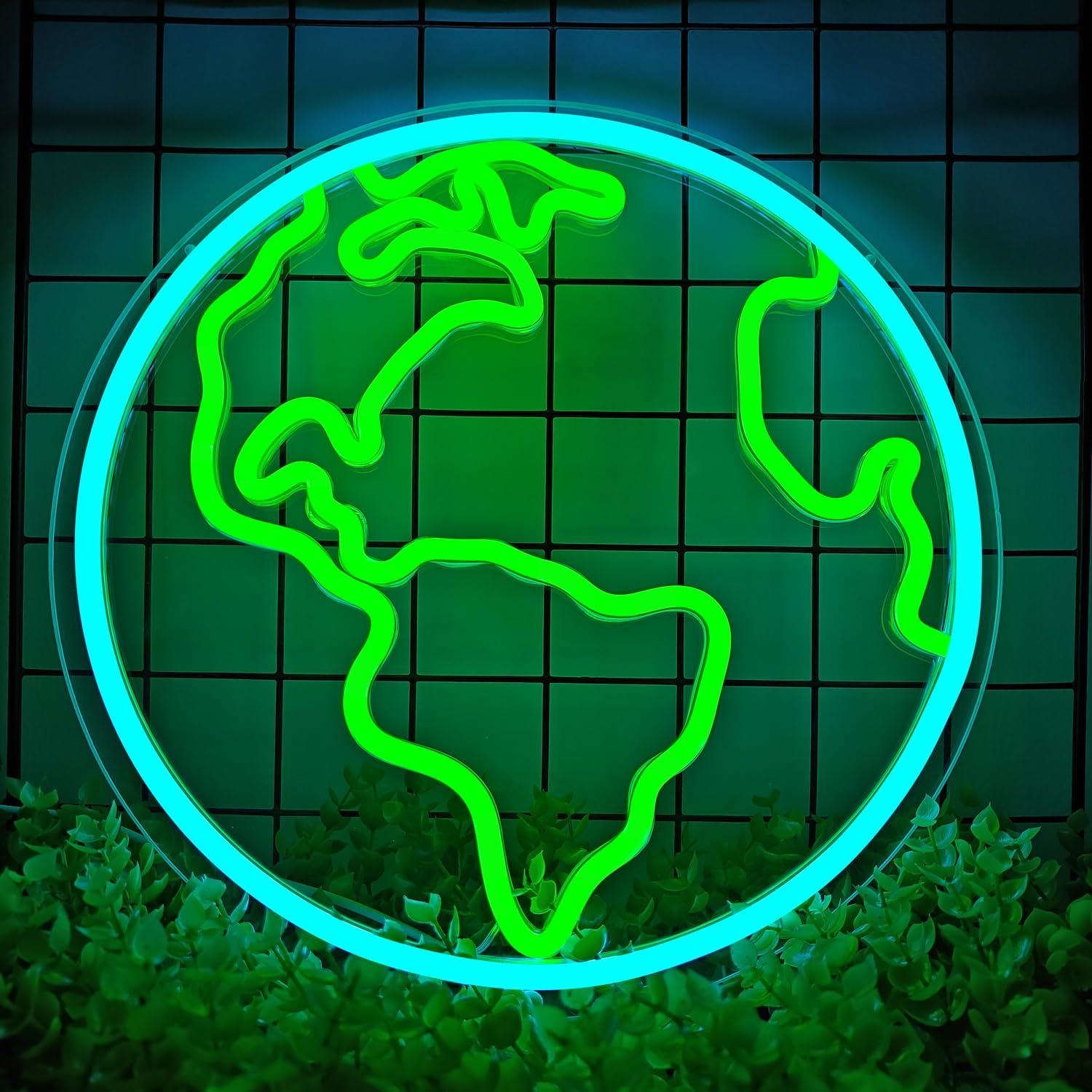 Cartel Neón Tierra Ajoyferris LED Decoración Aula 0.5kg