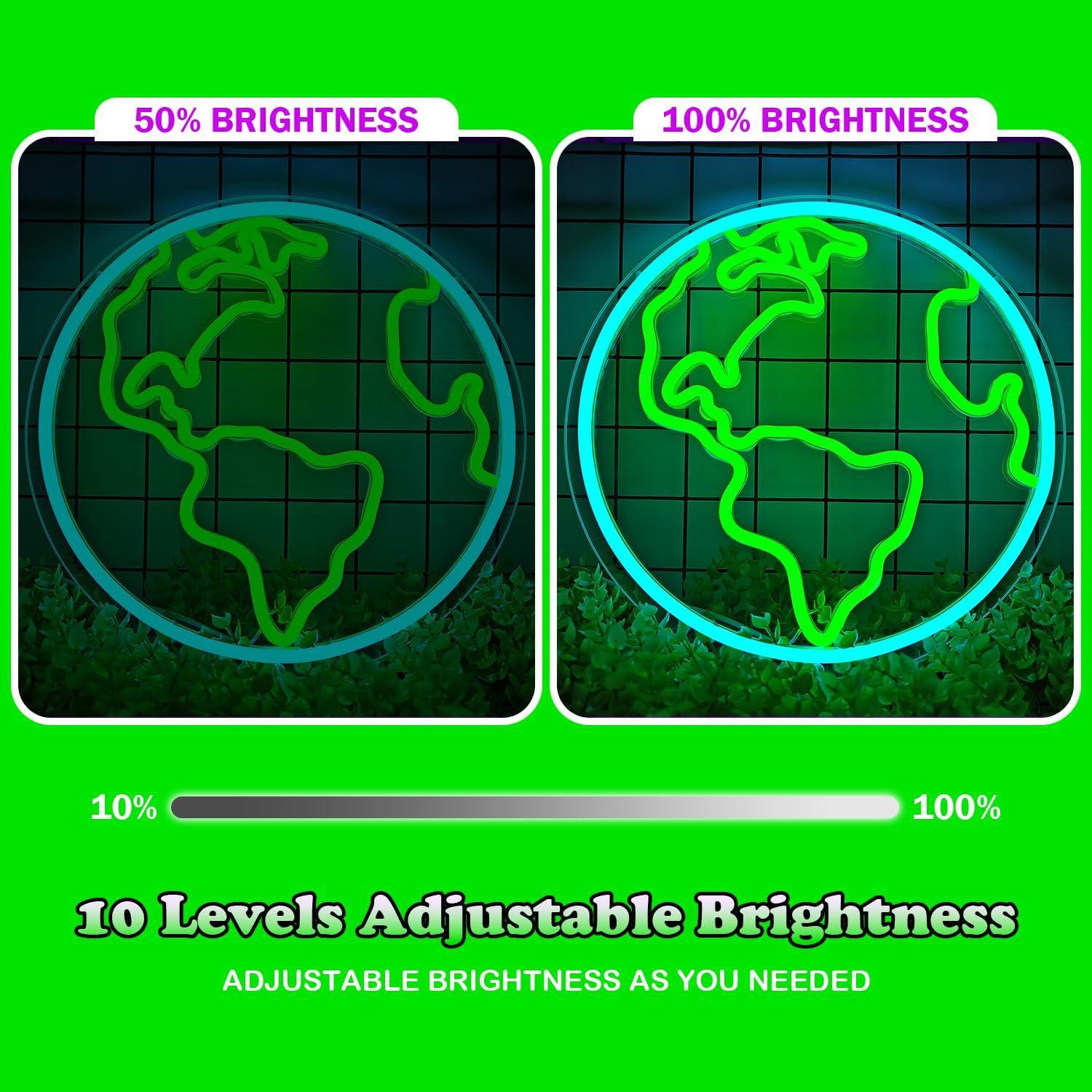 Cartel Neón Tierra Ajoyferris LED Decoración Aula 0.5kg