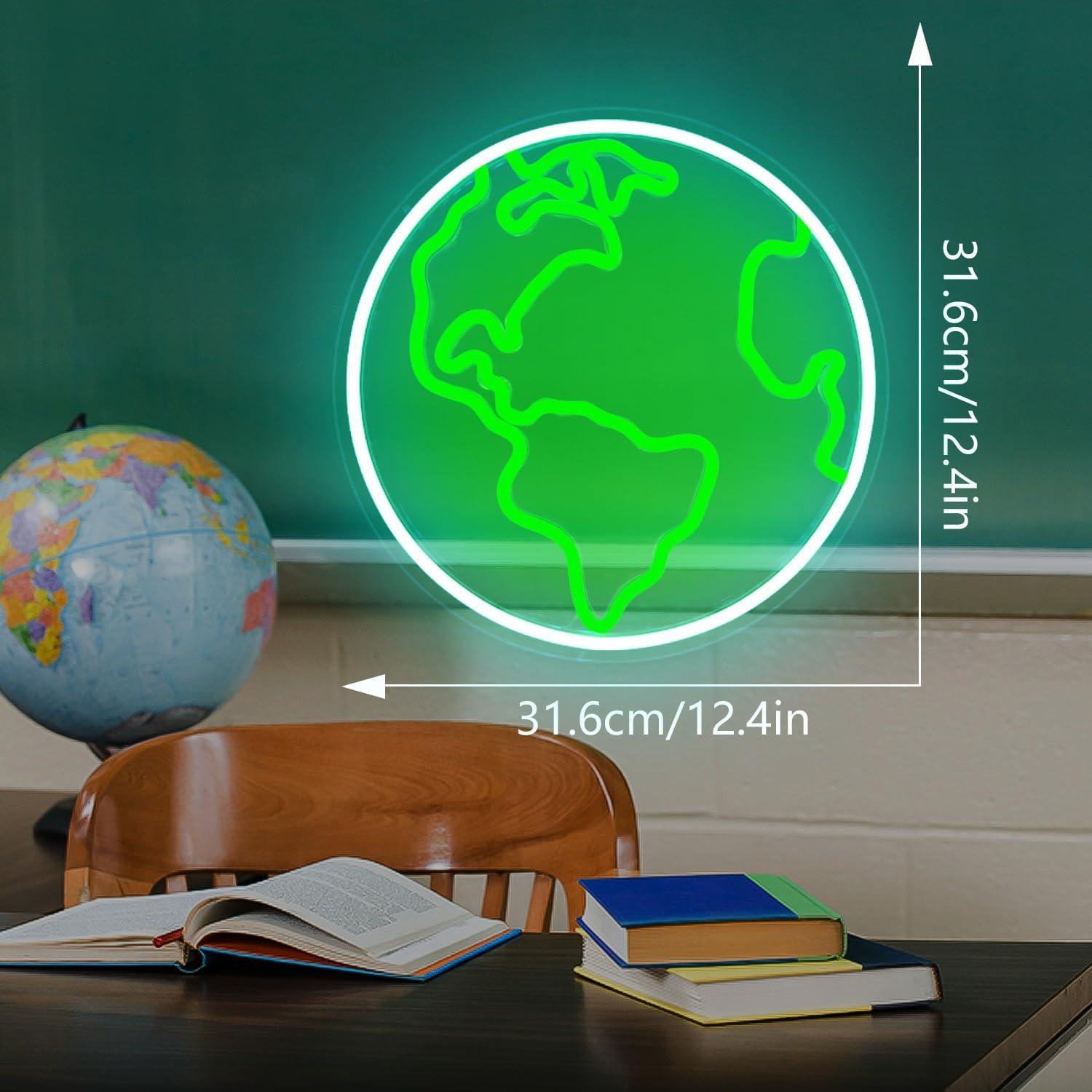 Cartel Neón Tierra Ajoyferris LED Decoración Aula 0.5kg