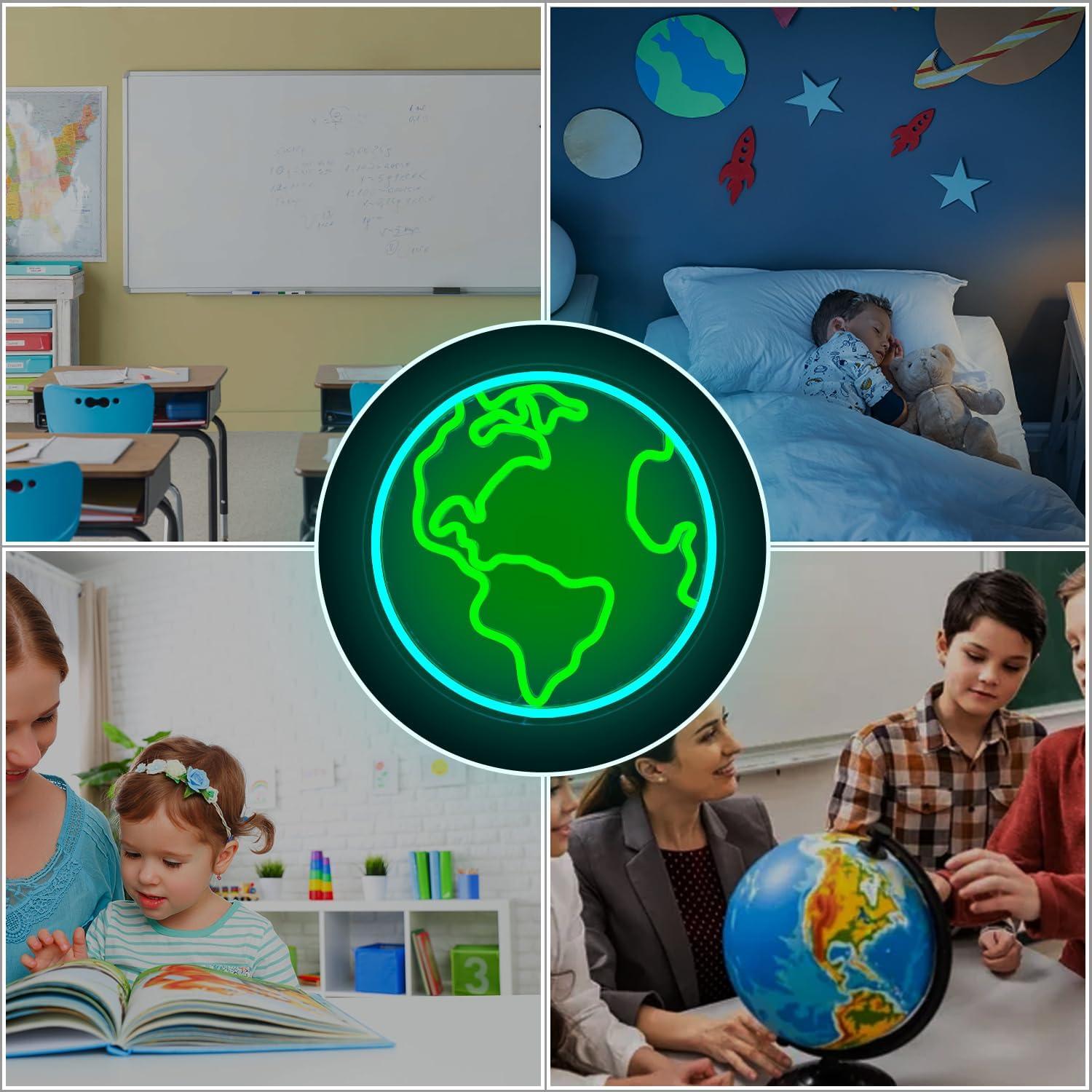 Cartel Neón Tierra Ajoyferris LED Decoración Aula 0.5kg