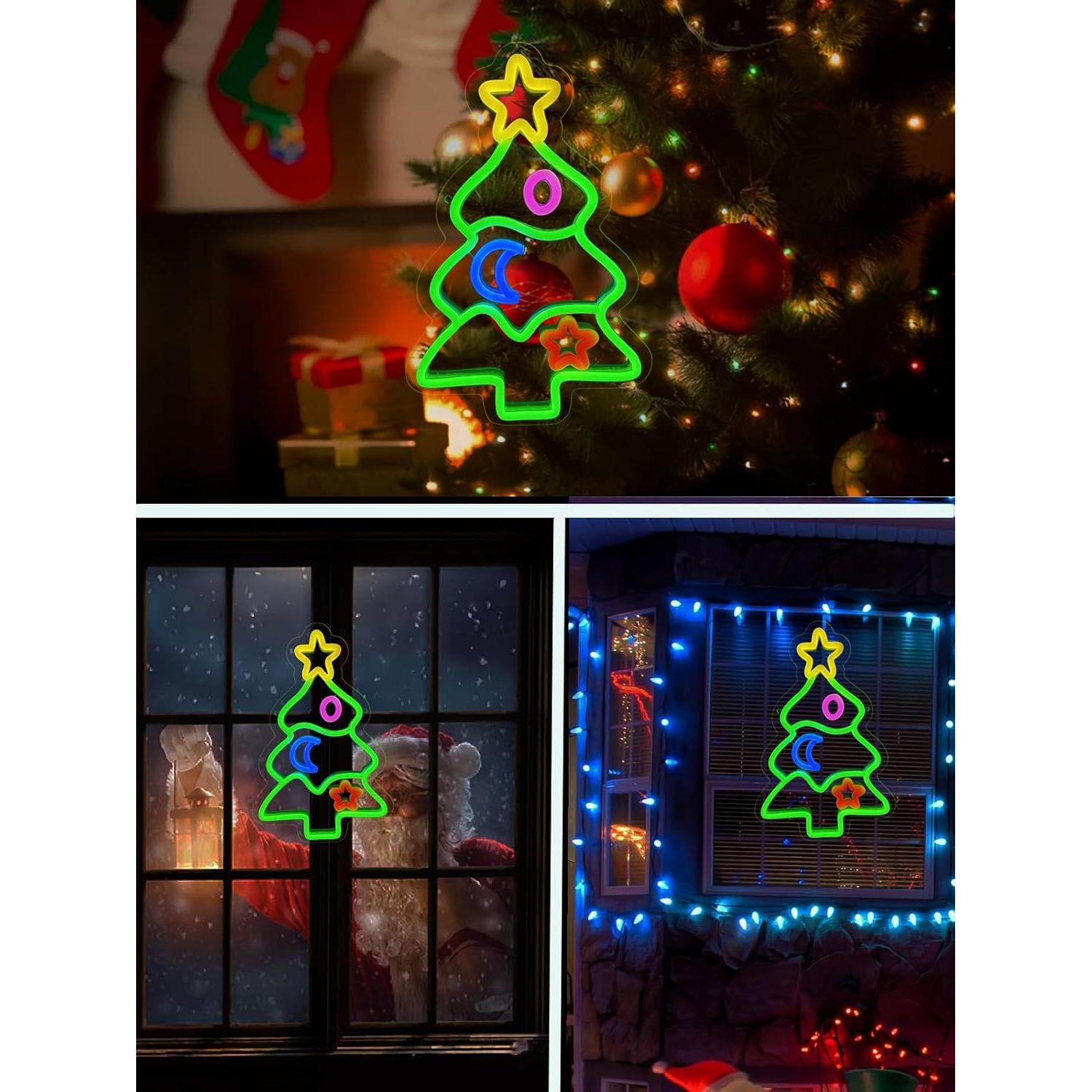 Luz de Neón LED Árbol de Navidad Pedaiah 32.3x22 cm USB