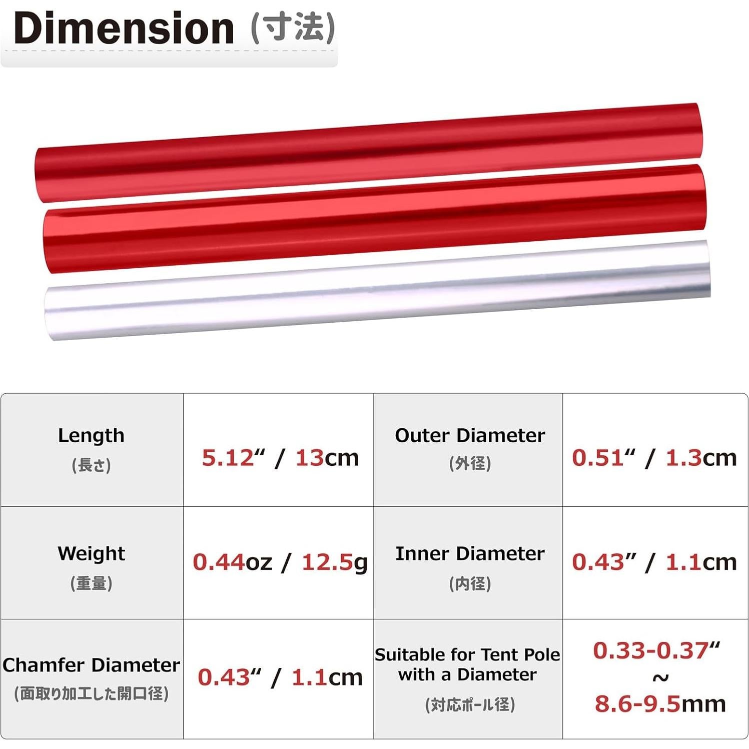 Kit de Reparación de Espigas Azarxis para Poste de Tienda 7.9-8.5mm