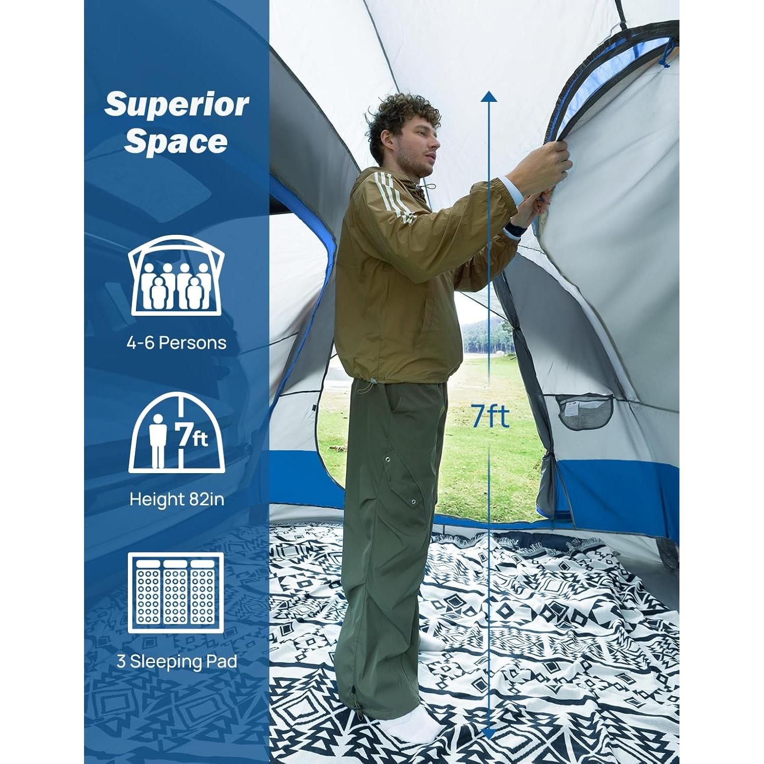 Tienda SUV JOYTUTUS H1201-01020-BL para 6 personas, impermeable