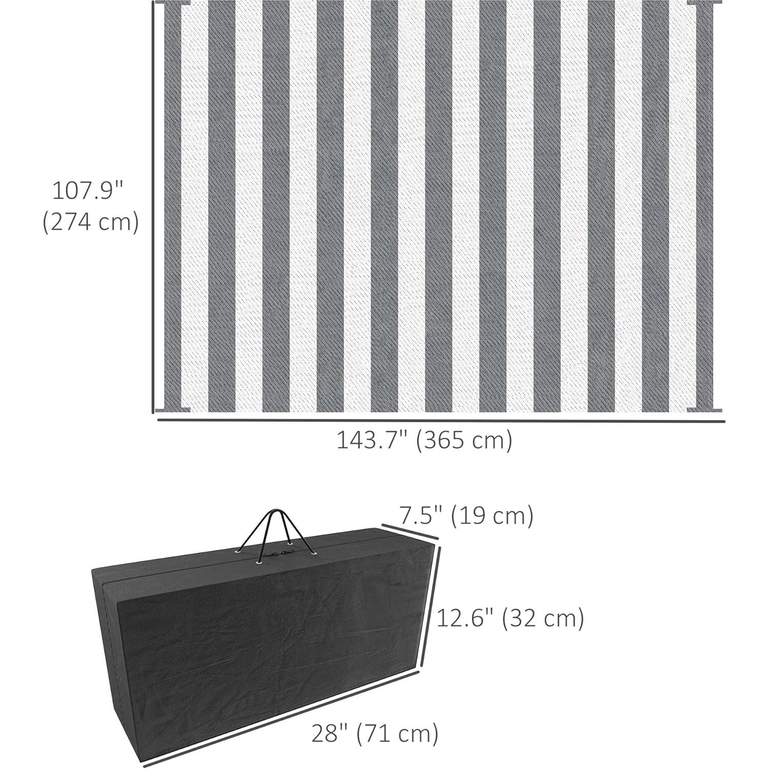 Alfombra Exterior Reversible Outsunny 2.74x3.66m Impermeable