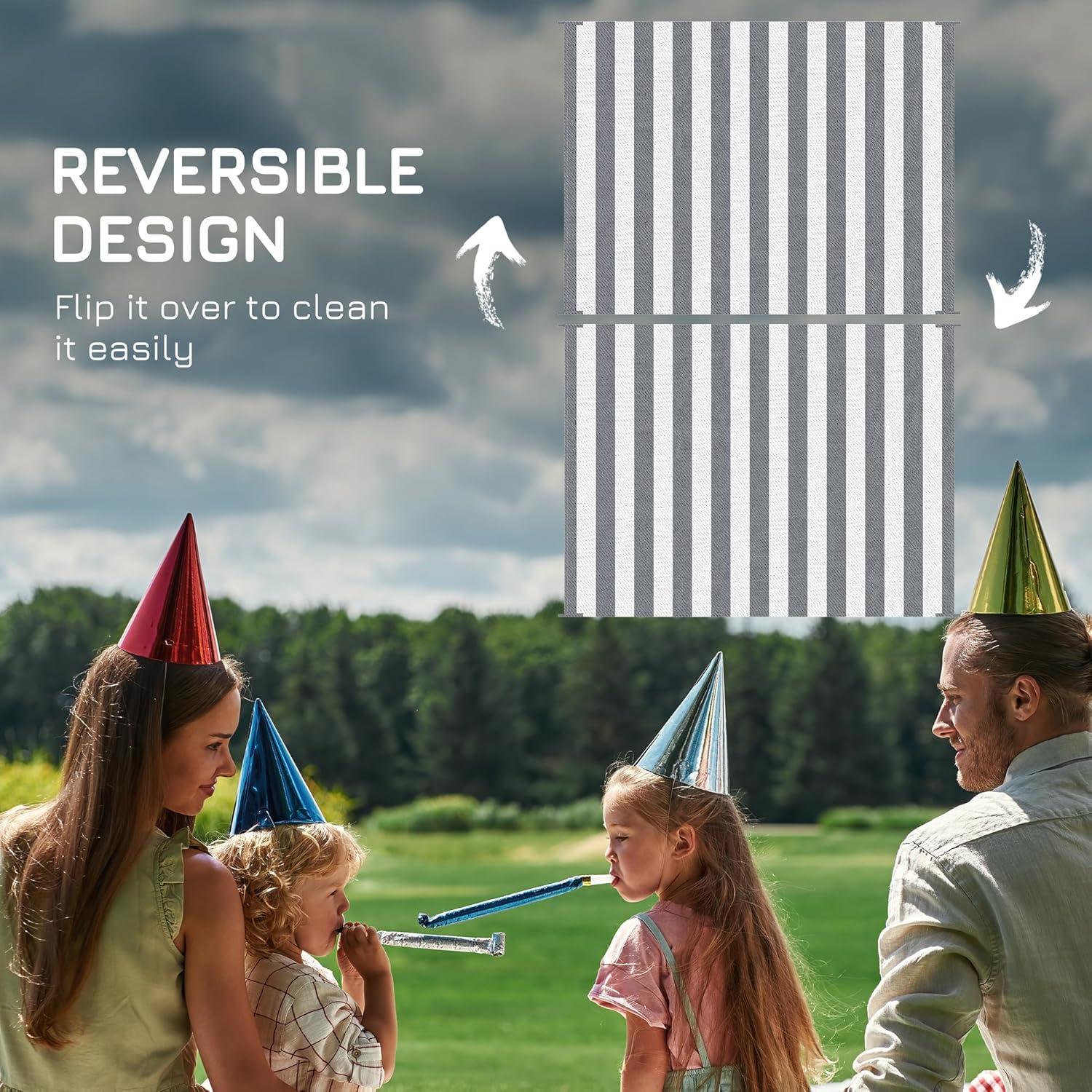 Alfombra Exterior Reversible Outsunny 2.74x3.66m Impermeable