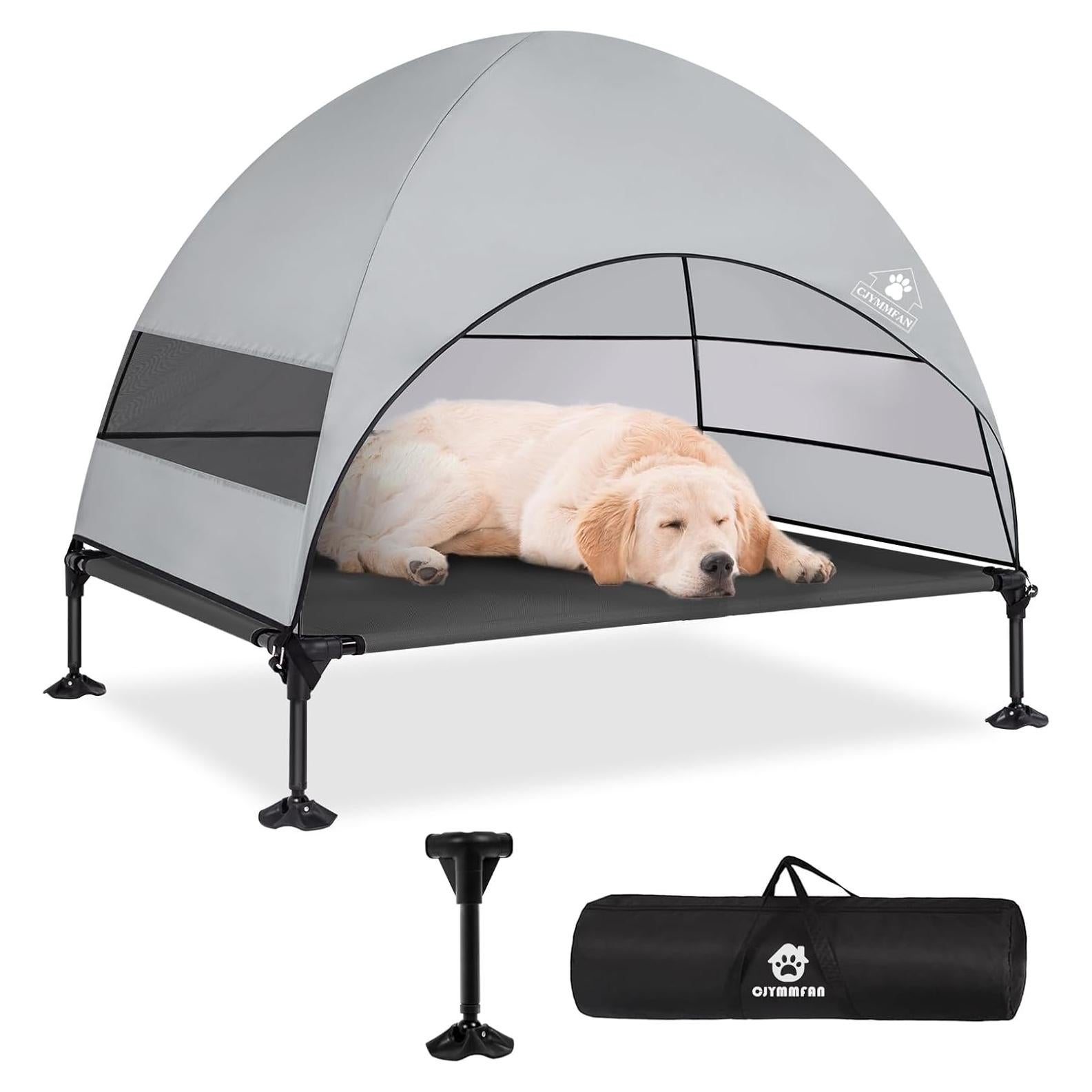 Cama Elevada para Perros CJYMMFAN con Dosel Impermeable 106.68x76.2cm