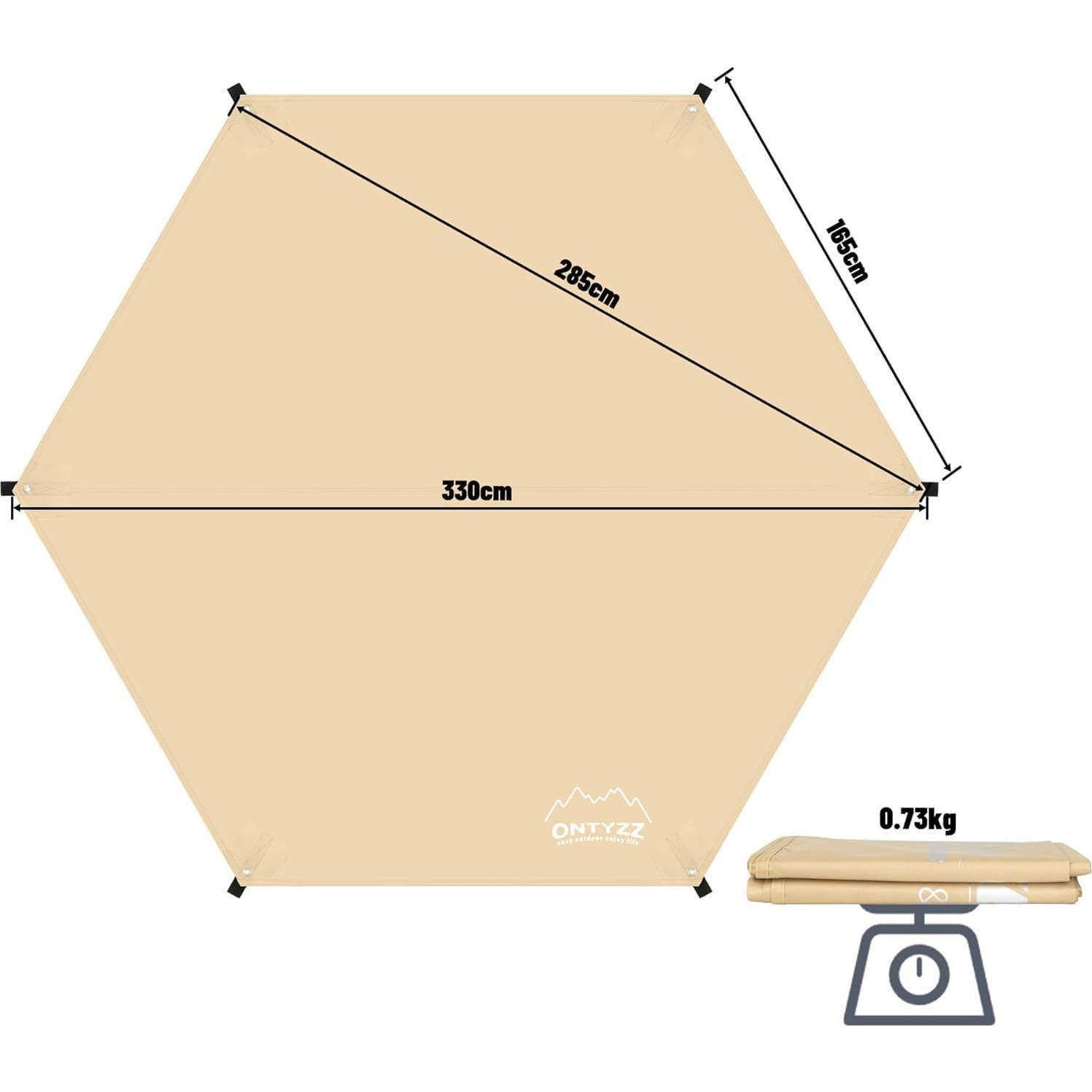 Lona de Camping Impermeable ONTYZZ 3.30x2.86m Multifuncional
