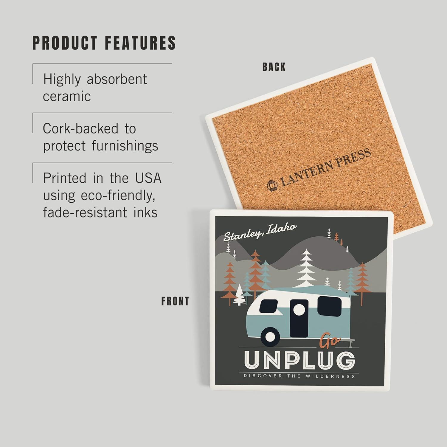 Posavasos Cerámica Absorbente Lantern Press Stanley Idaho 10.16cm