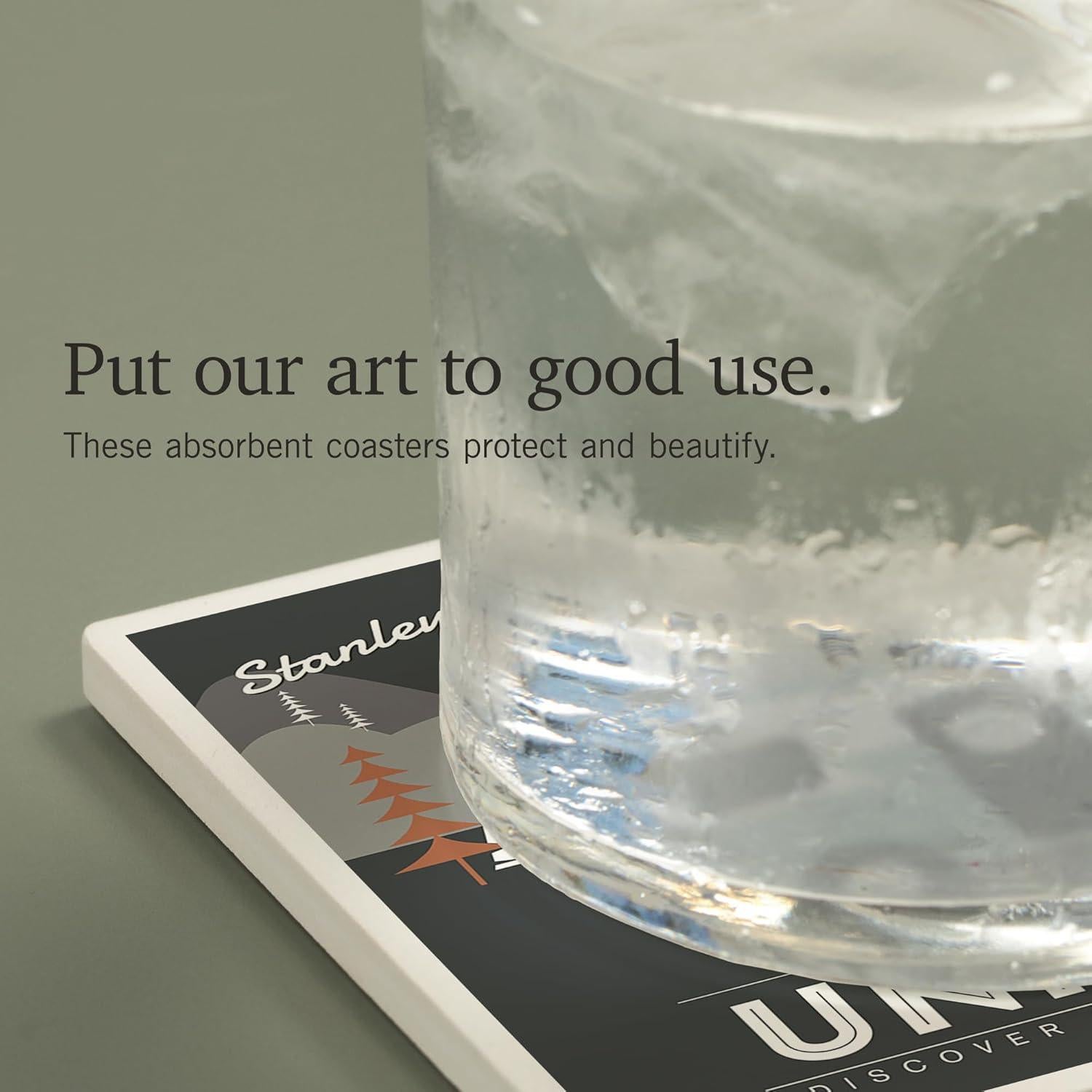 Posavasos Cerámica Absorbente Lantern Press Stanley Idaho 10.16cm