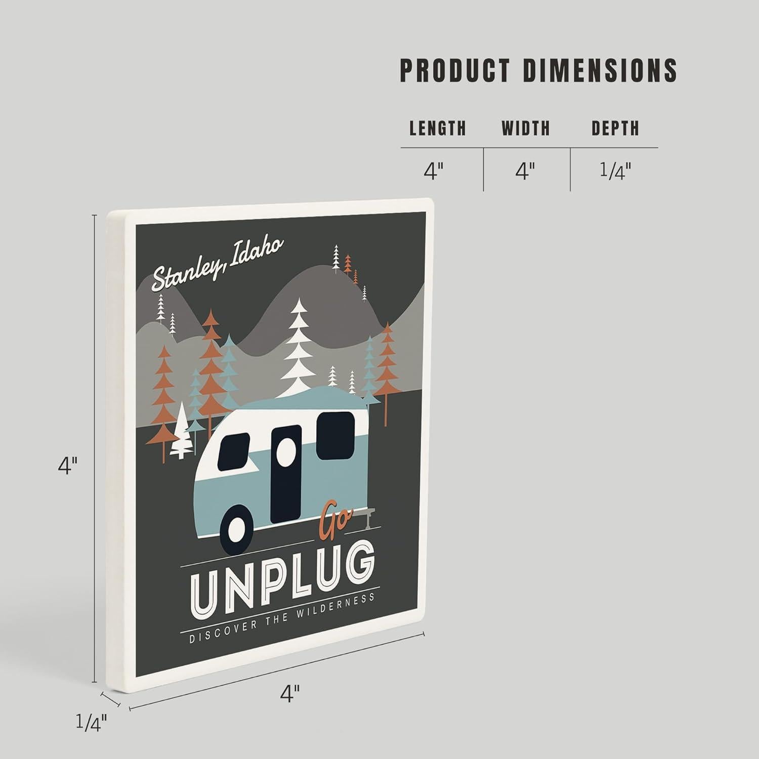 Posavasos Cerámica Absorbente Lantern Press Stanley Idaho 10.16cm