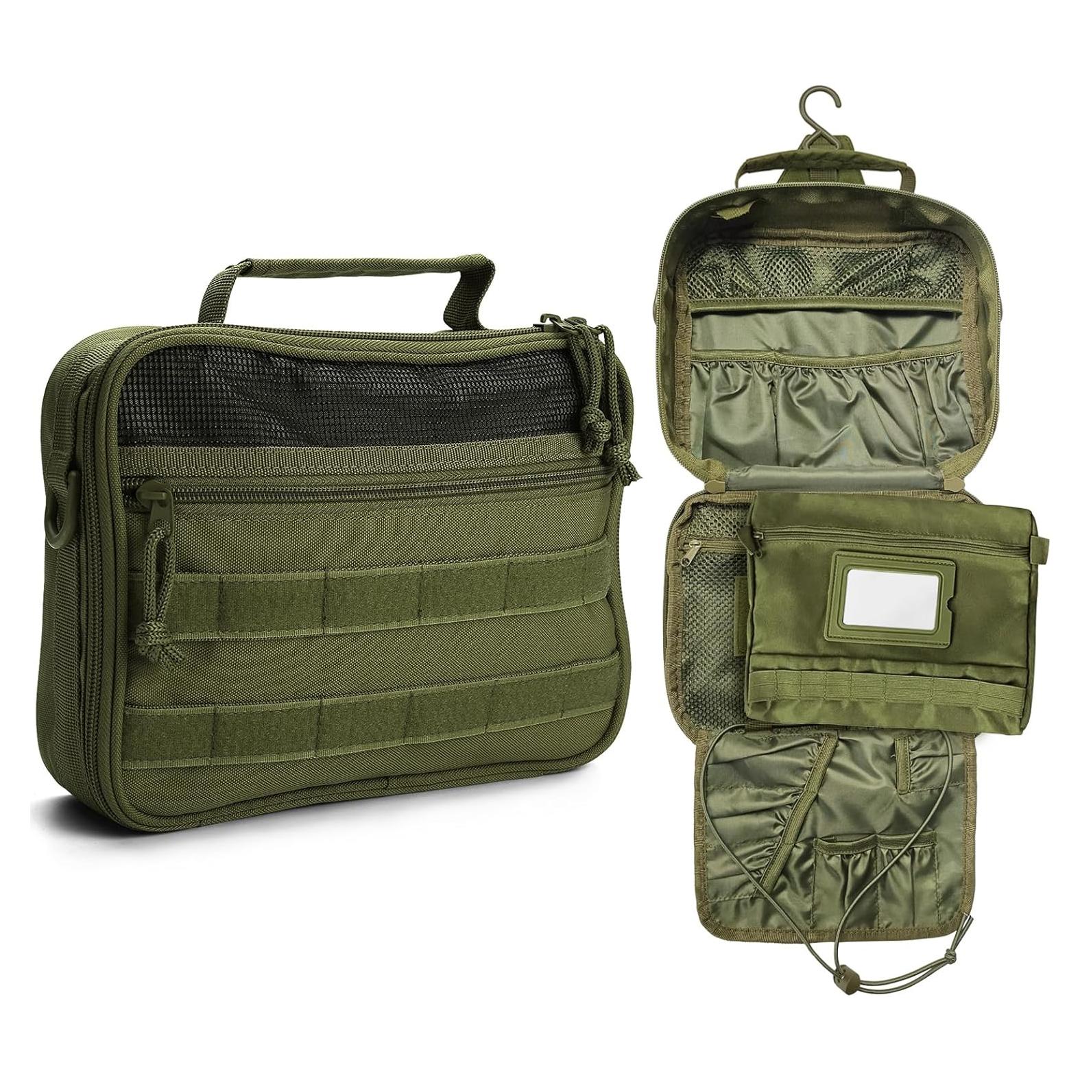 Bolsa de Aseo Táctica SUNRISING Verde Militar - Kit de Viaje