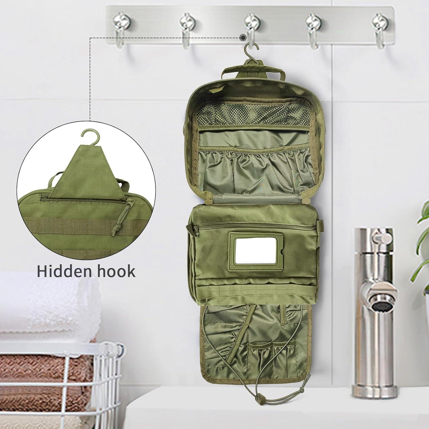 Bolsa de Aseo Táctica SUNRISING Verde Militar - Kit de Viaje