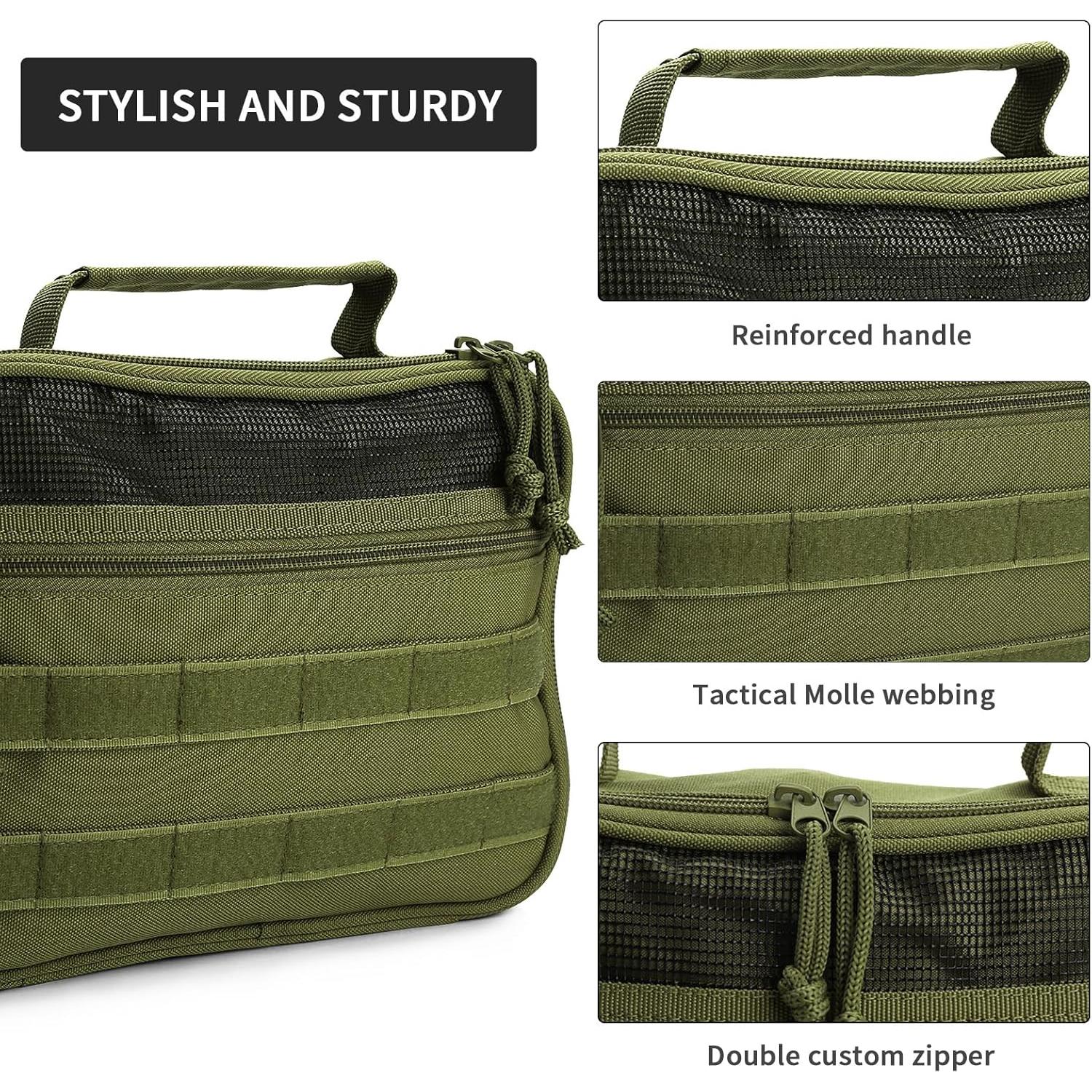Bolsa de Aseo Táctica SUNRISING Verde Militar - Kit de Viaje