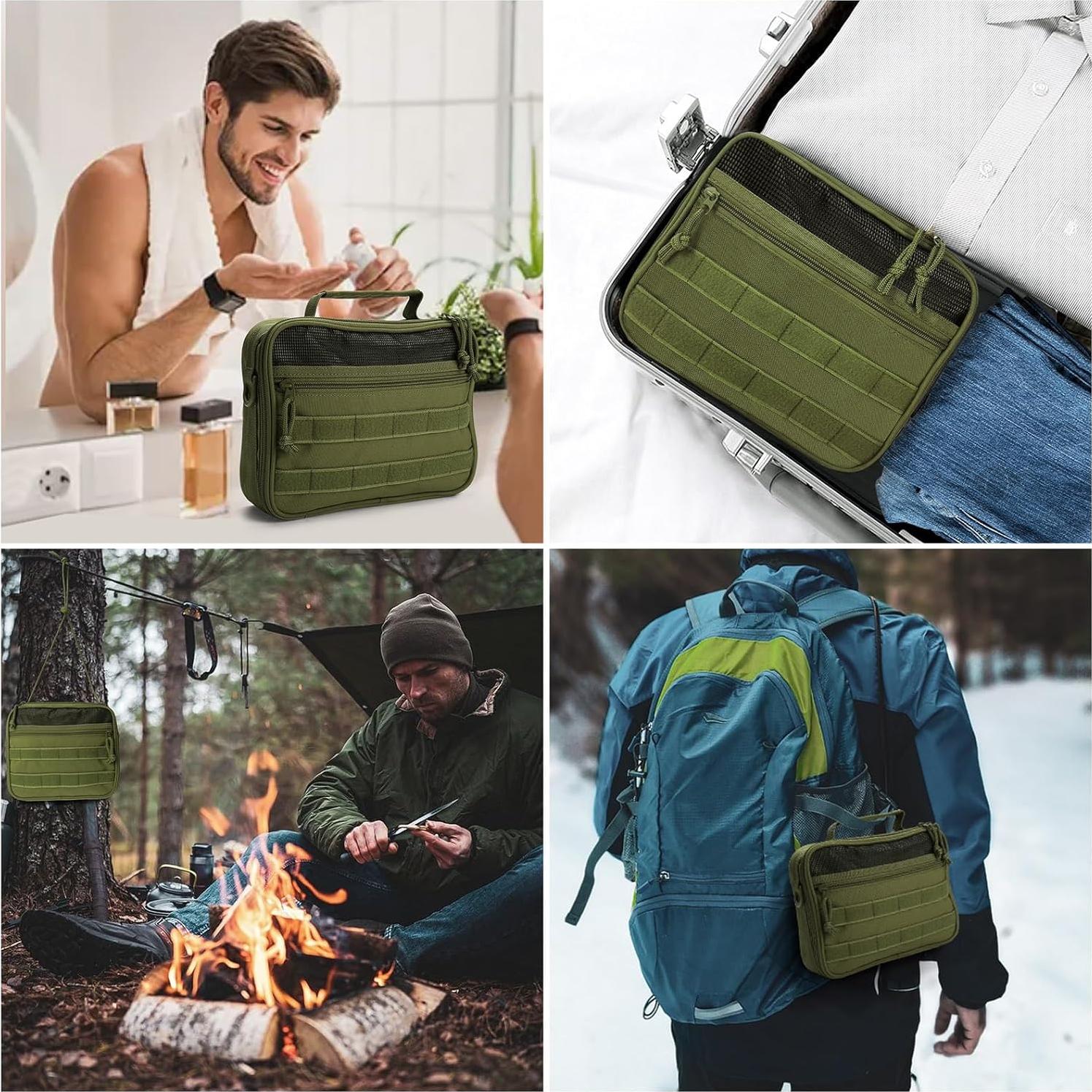 Bolsa de Aseo Táctica SUNRISING Verde Militar - Kit de Viaje