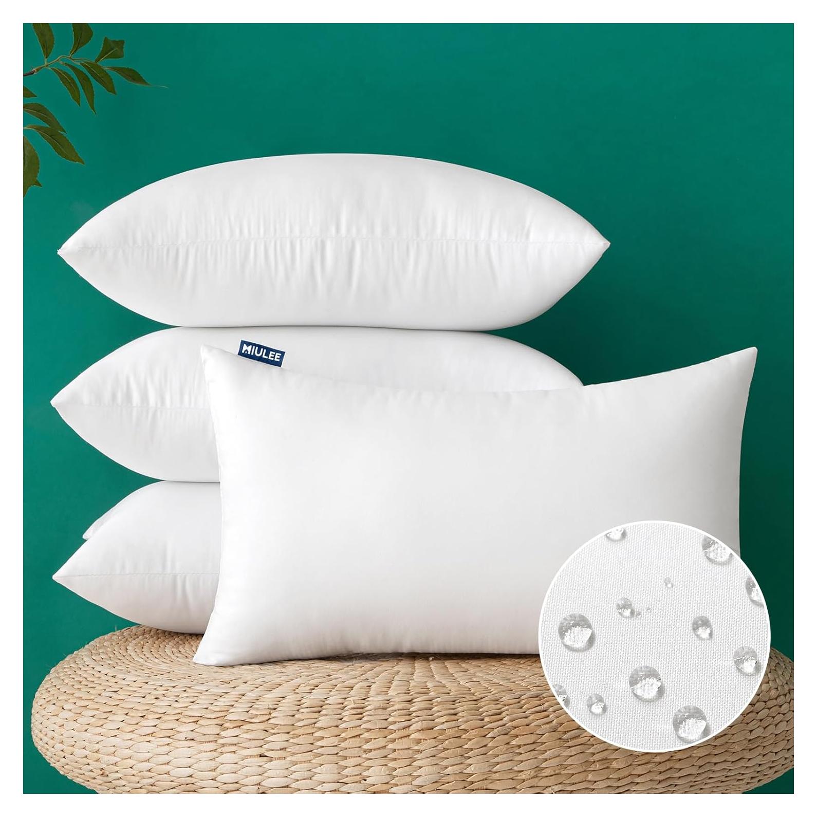 Insertos de Almohada Impermeables MIULEE 30x50 cm Paquete de 4