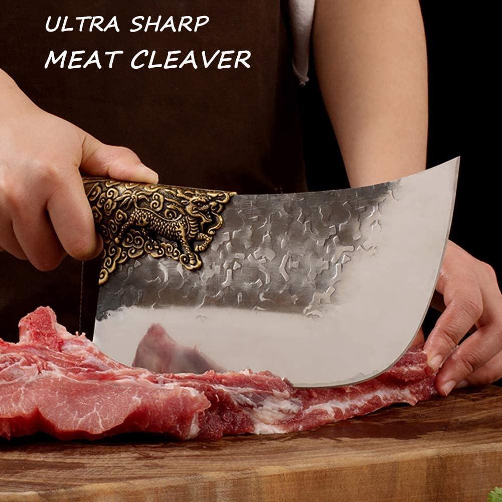 Cuchillo de Carnicero Purple Dragon 34cm Acero Alto Carbono