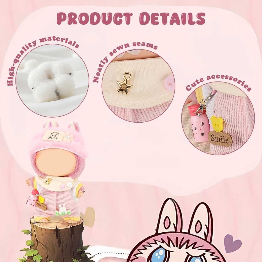 Conjunto de Ropa para Muñeca WALLFID 17cm 4 Piezas Rosa