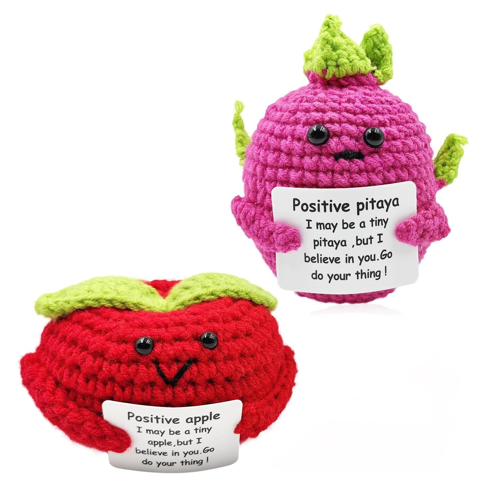 Muñecas de Ganchillo Tejidas SIMXEHAY Manzana y Pitaya 7 cm