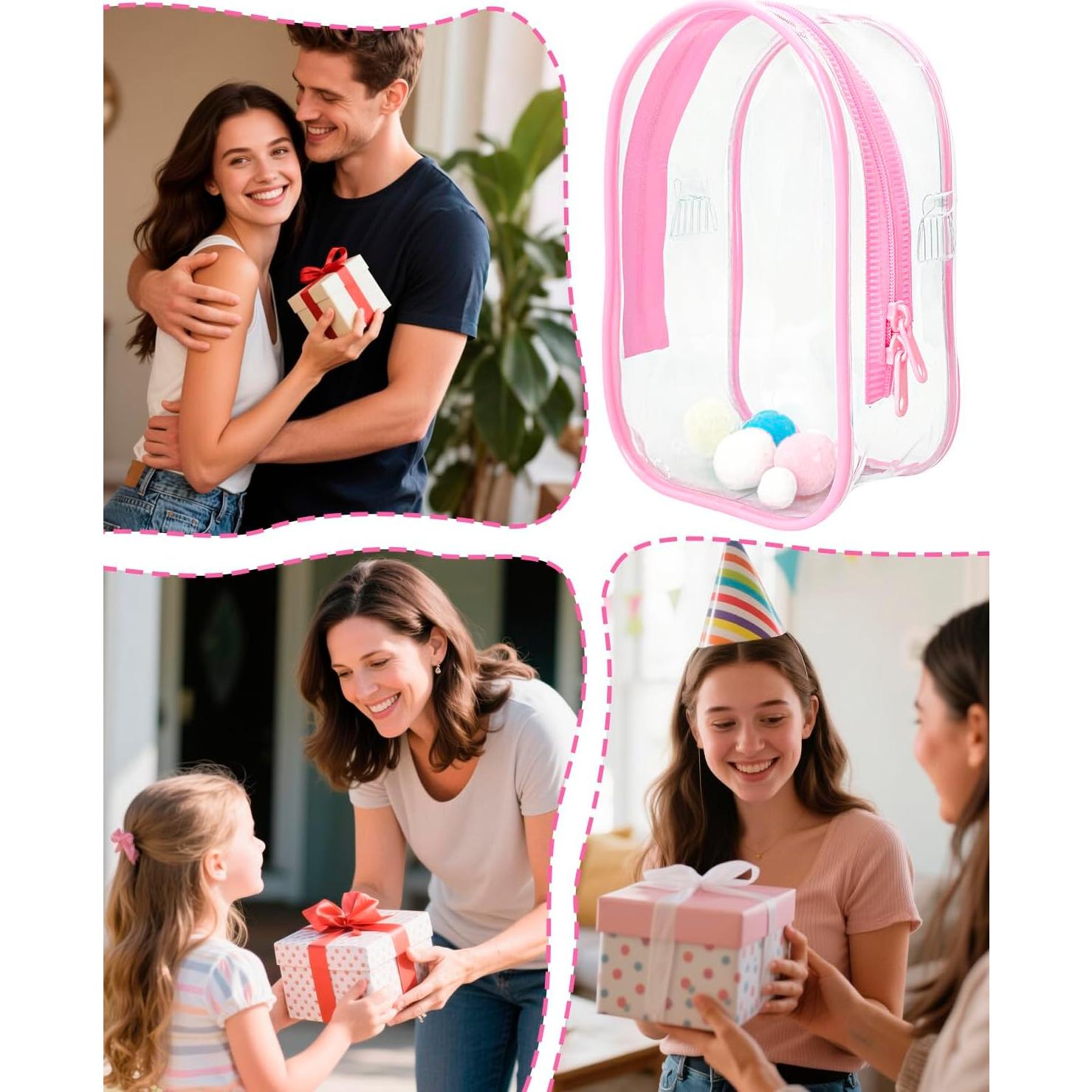 Bolsa de Exhibición Transparente Piemow para Muñecas Rosa 17x11 cm