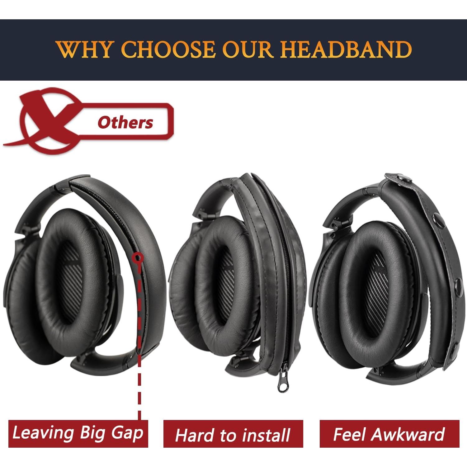 Funda de diadema SOULWIT para Bose QuietComfort 45 y SE - Negro