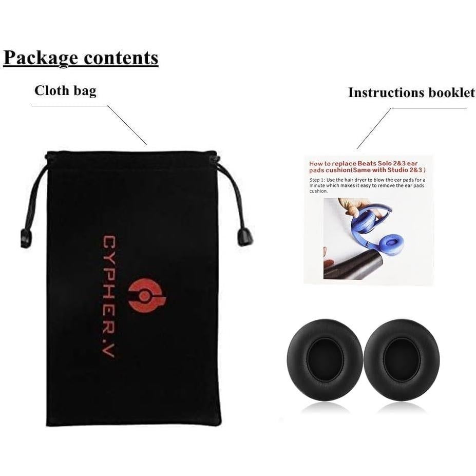 Almohadillas de Reemplazo para Auriculares Beats Solo 2/3 - Negro