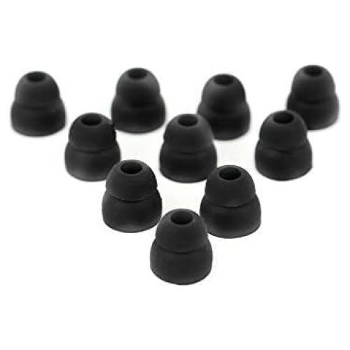 5 Pares de Puntas de Silicona Negras Doble Flange JustEarbuds