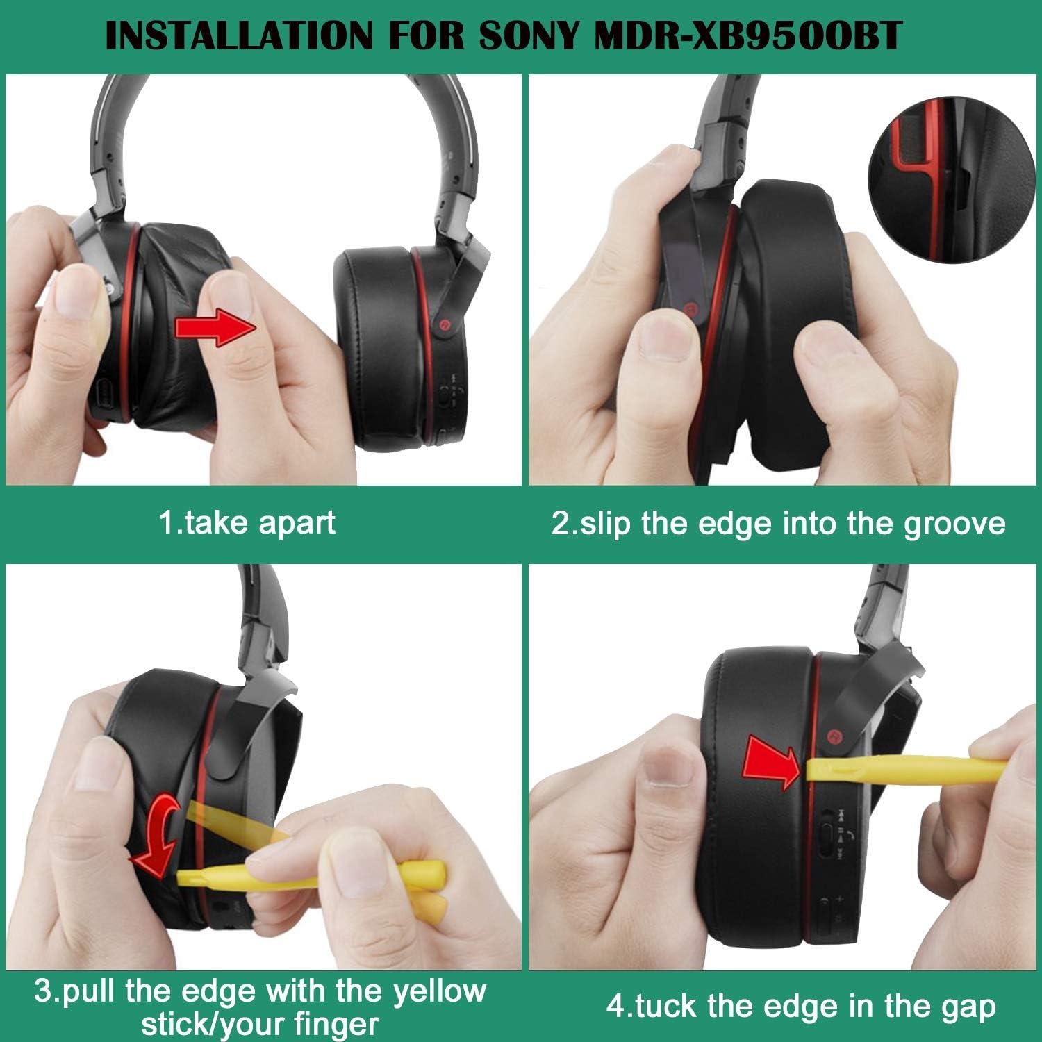 Almohadillas de Repuesto WADEO para Auriculares Sony MDR-XB950BT - 2 Piezas