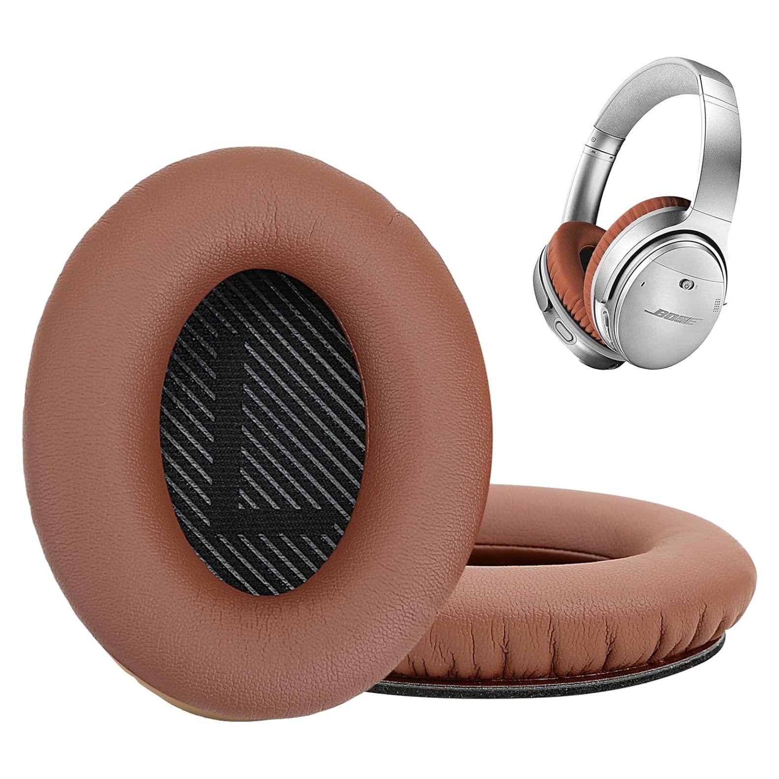 Almohadillas de Repuesto Earrock para Bose QC25 QC35 QC45 - Espuma de Memoria Marrón