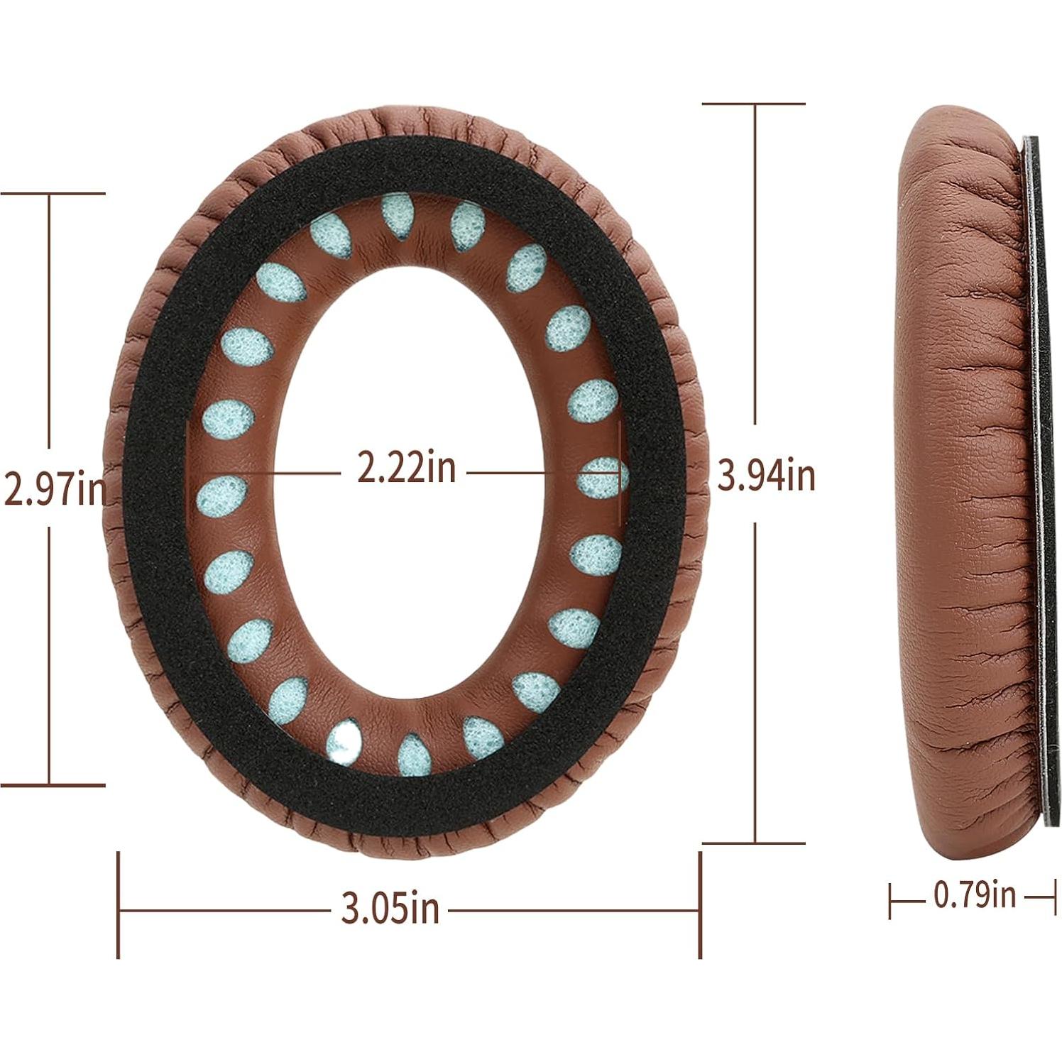 Almohadillas de Repuesto Earrock para Bose QC25 QC35 QC45 - Espuma de Memoria Marrón