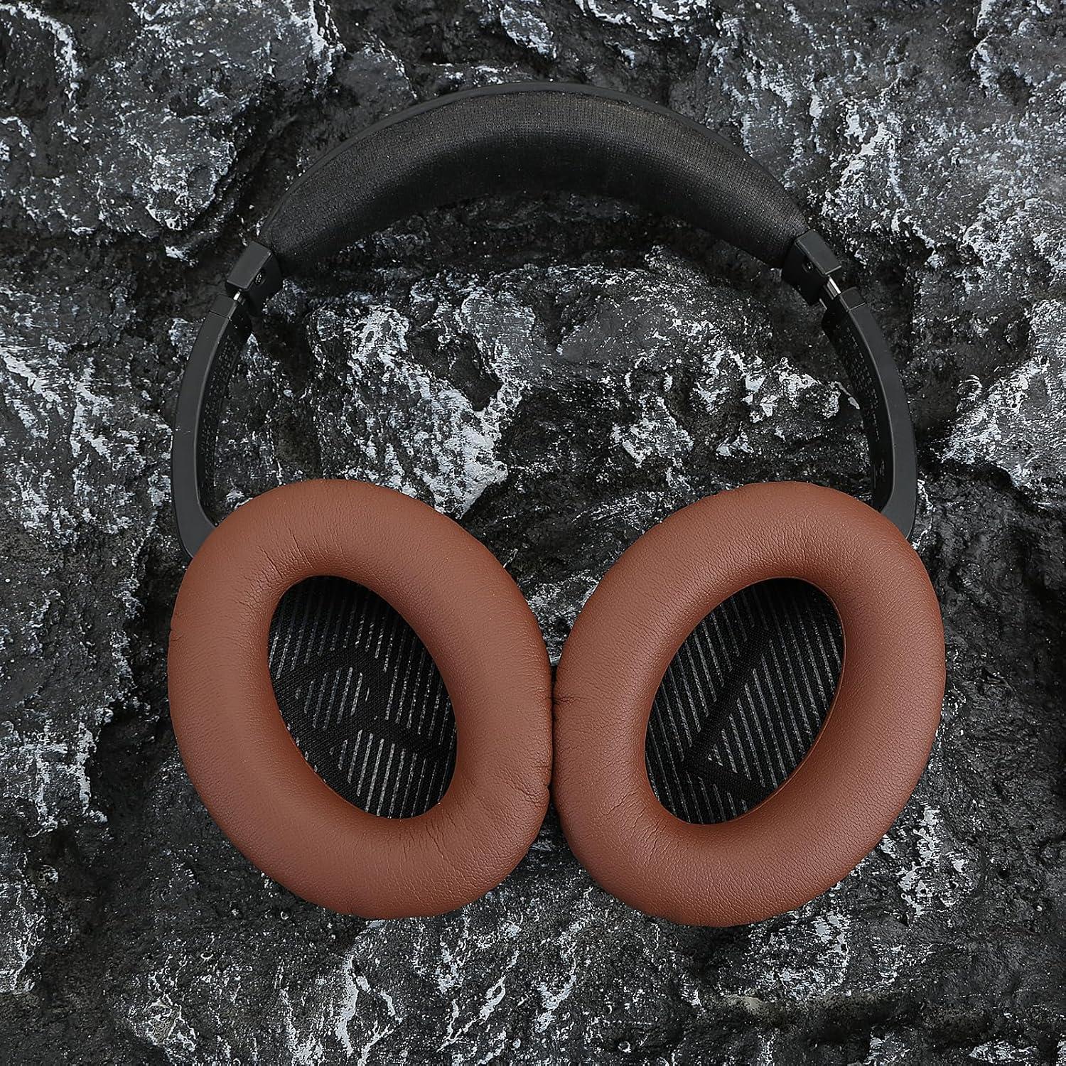 Almohadillas de Repuesto Earrock para Bose QC25 QC35 QC45 - Espuma de Memoria Marrón