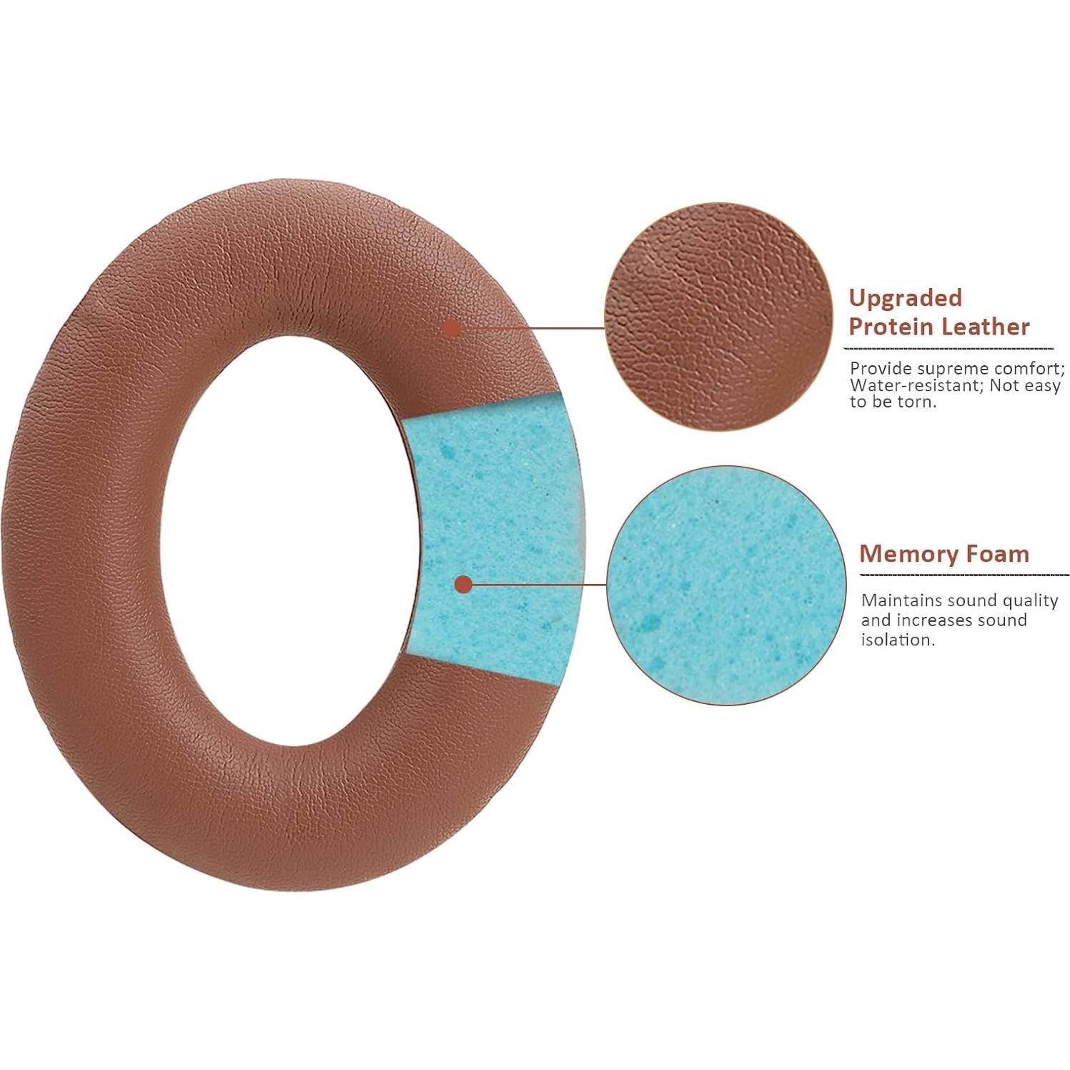 Almohadillas de Repuesto Earrock para Bose QC25 QC35 QC45 - Espuma de Memoria Marrón