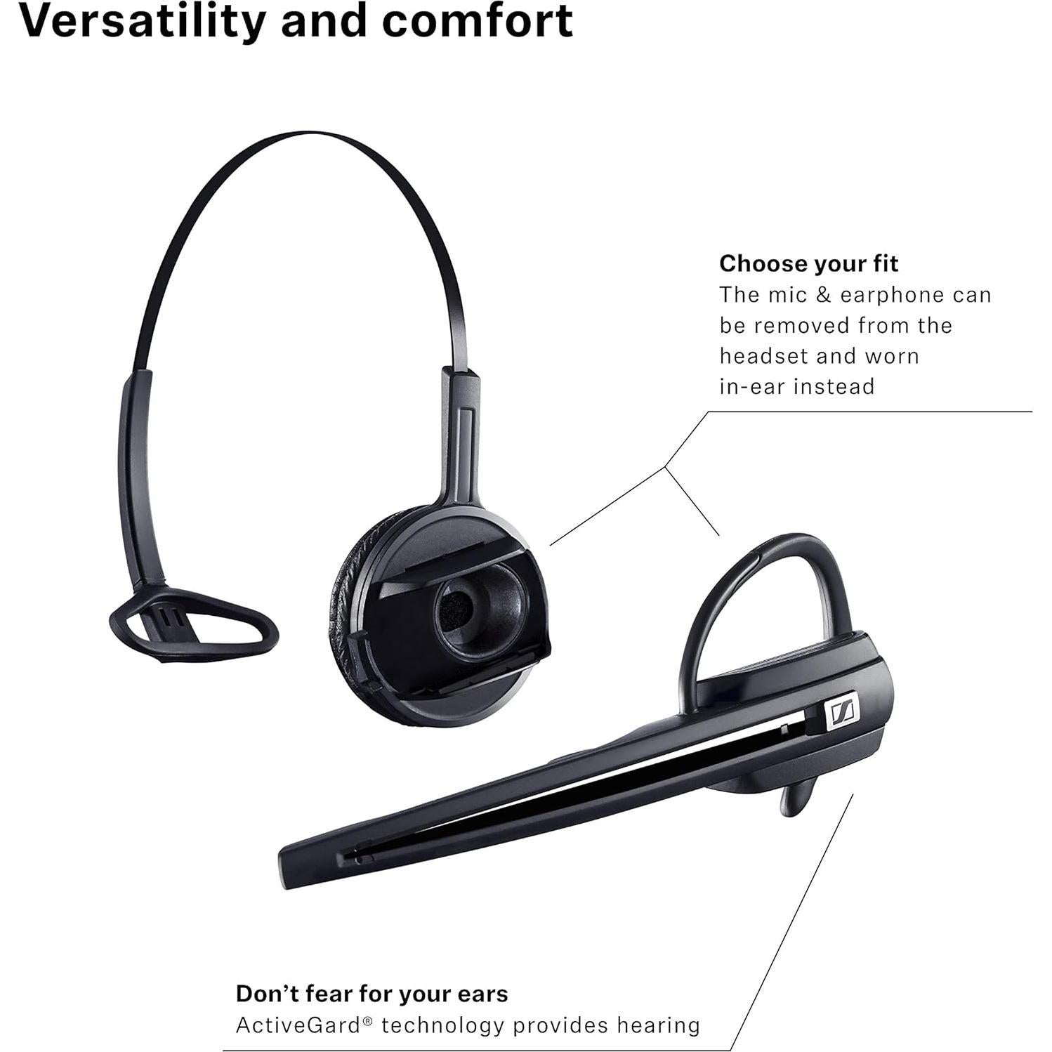 Auricular DECT Inalámbrico Sennheiser D 10 para Teléfono de Escritorio