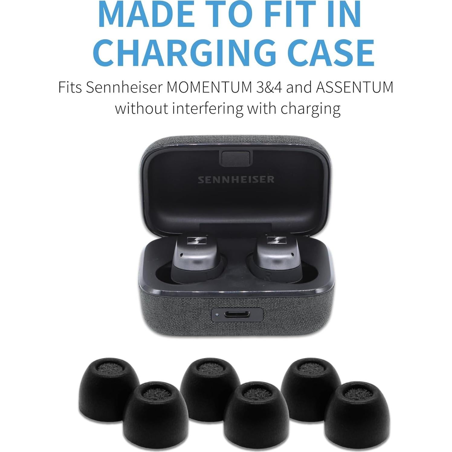 Puntas de Auriculares Comply TrueGrip para Sennheiser Momentum 3, 4 - 3 Pares