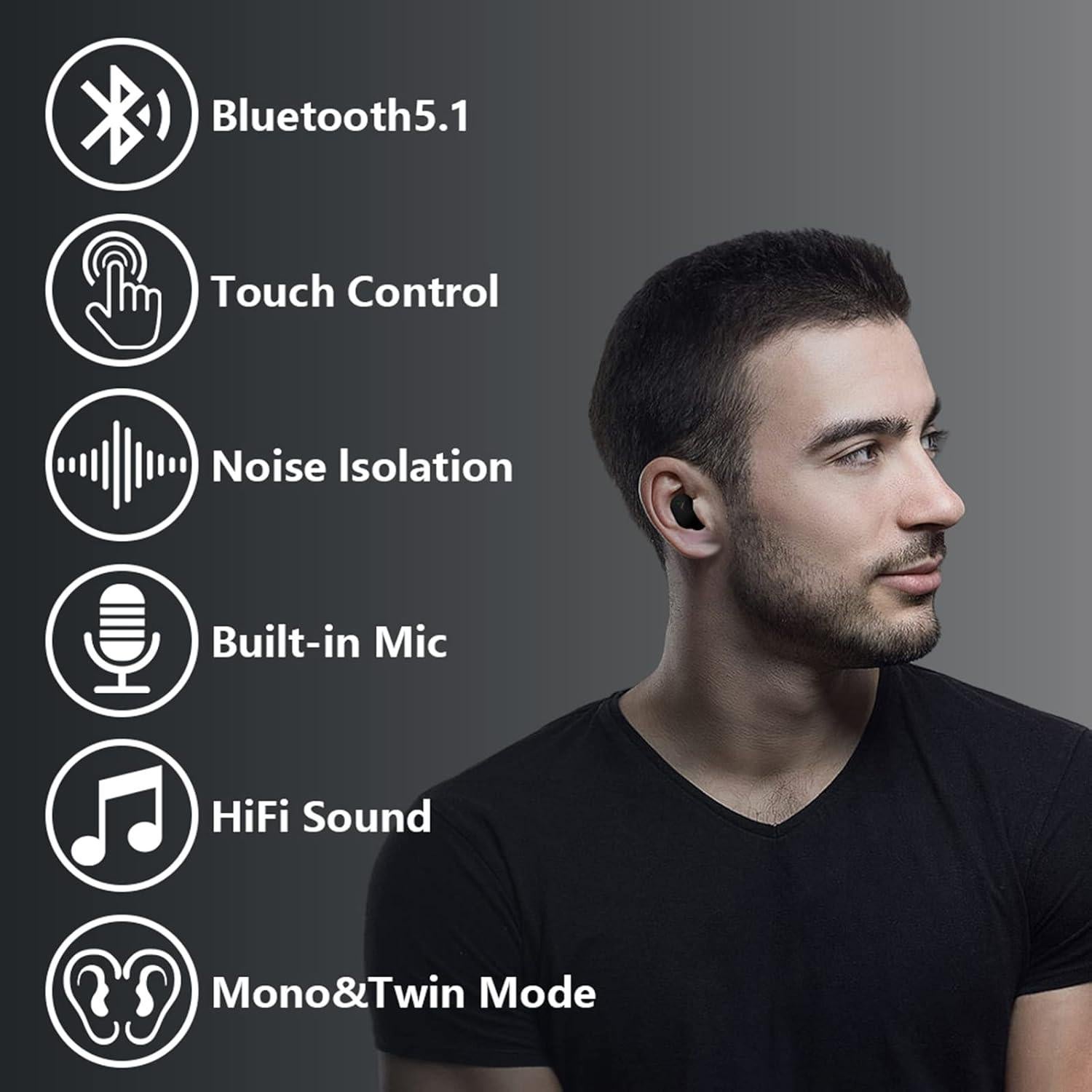 Auriculares Inalámbricos SLUOCH para Niños y Adultos - Negro