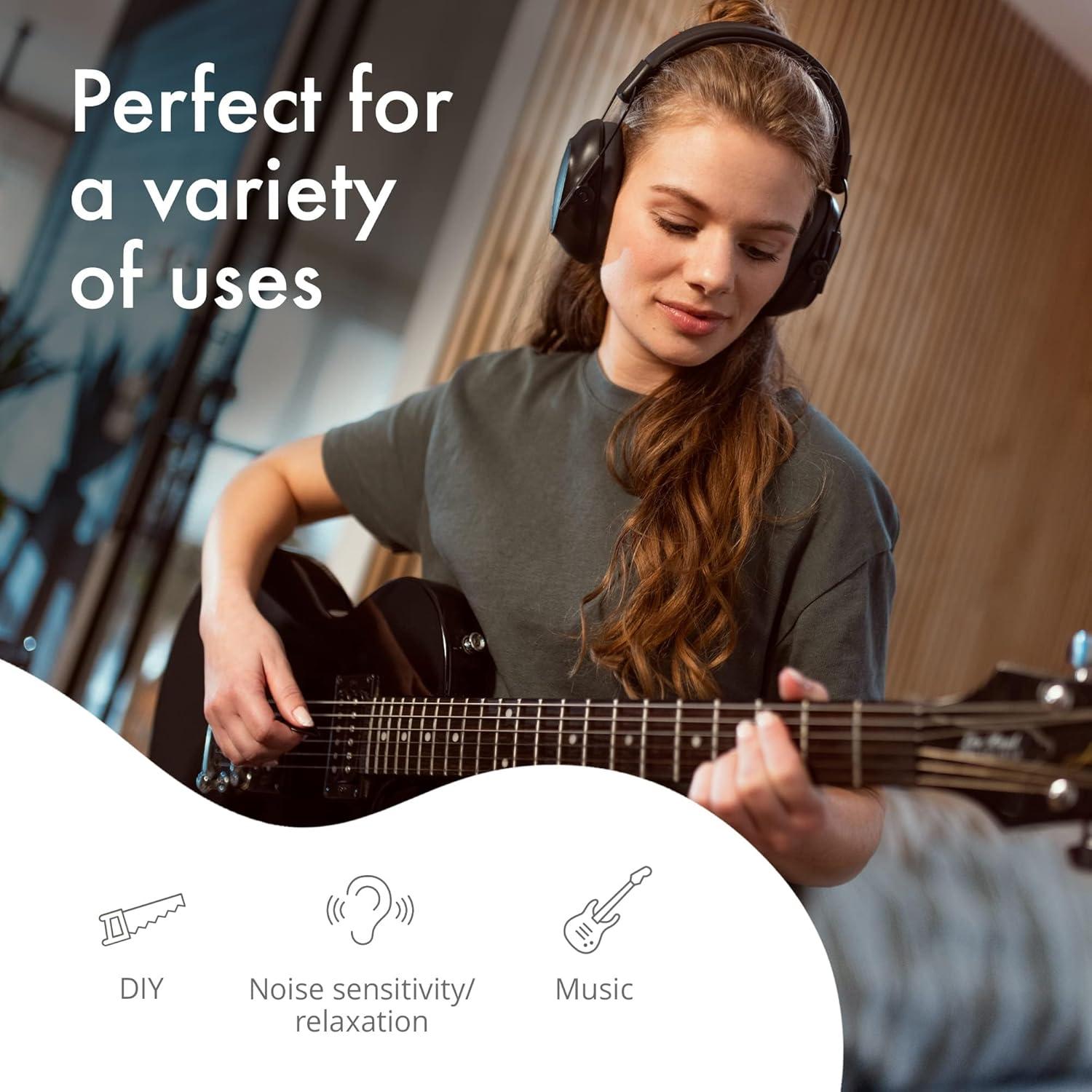 Alpine Defender Adult Earmuffs for Noise Reduction - Premium Noise Protection Headphones for Study, Focus, Work & Sensory Overload - Light-Weight Design - Adjustable Headband - All Day Comfort - 22dB