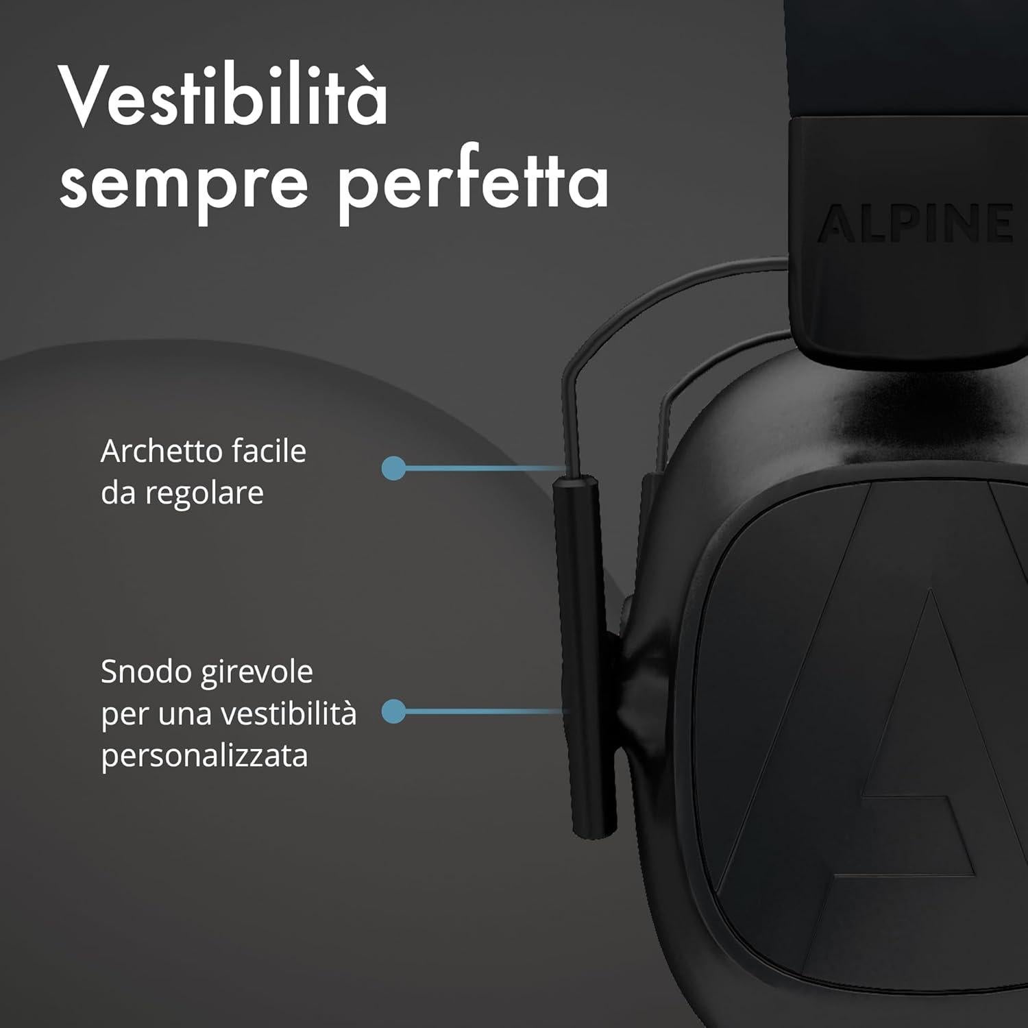 Alpine Defender Adult Earmuffs for Noise Reduction - Premium Noise Protection Headphones for Study, Focus, Work & Sensory Overload - Light-Weight Design - Adjustable Headband - All Day Comfort - 22dB