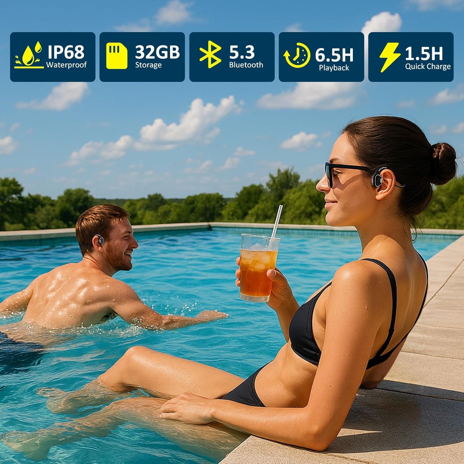 Auriculares de Conducción Ósea Alex OPENEAR Wave IP68 Bluetooth 5.3