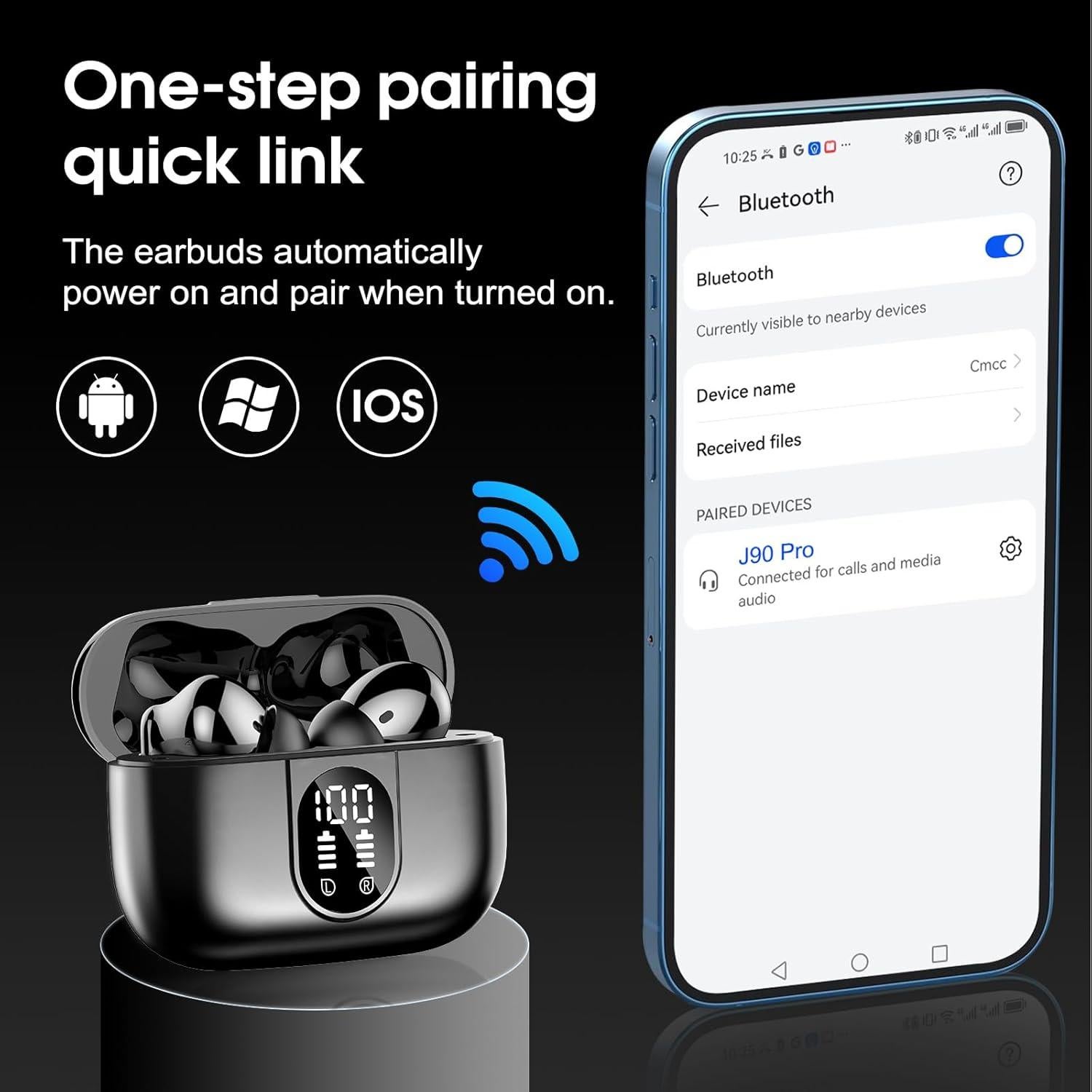 Auriculares Inalámbricos Csasan J90 Pro Bluetooth 5.3 IPX7