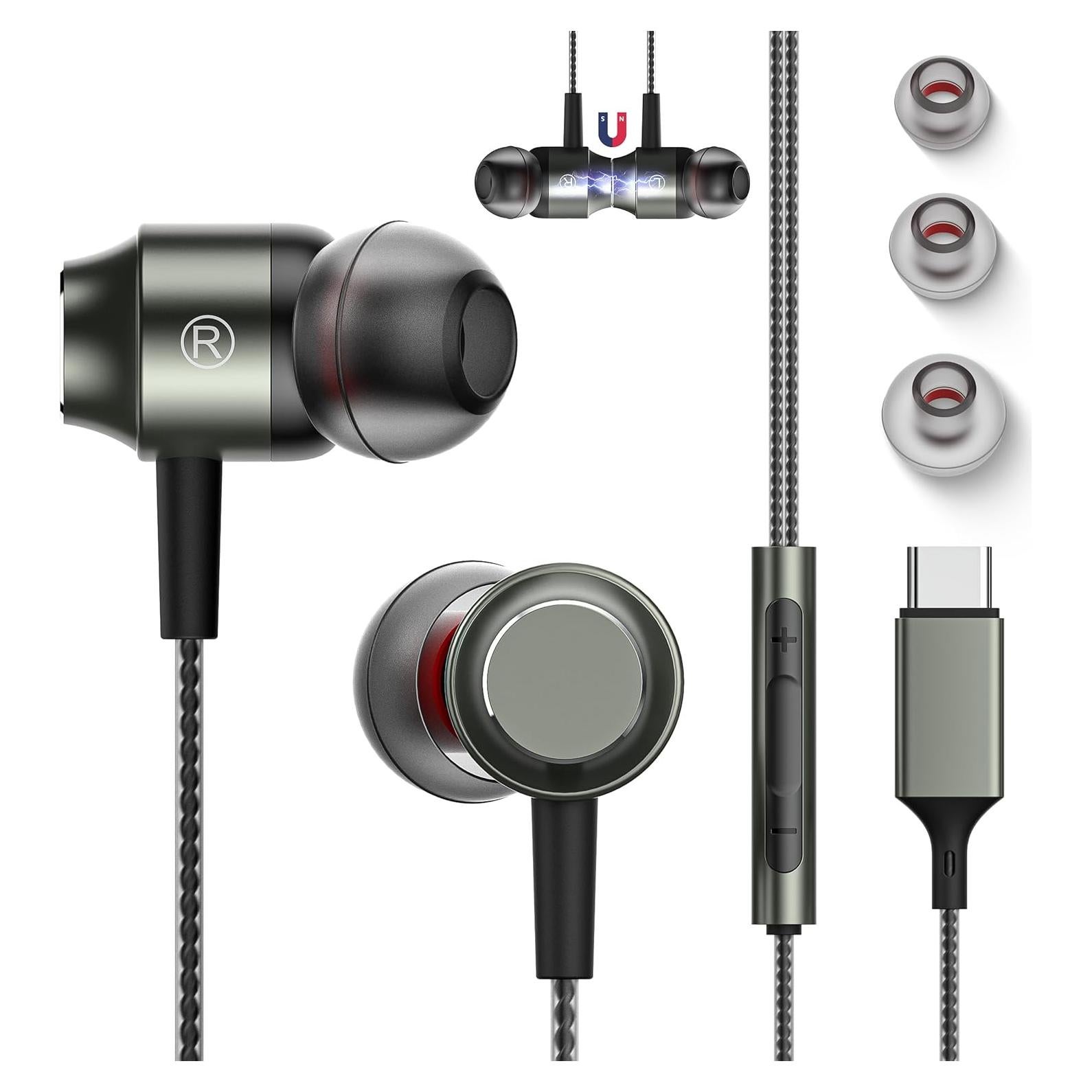 Auriculares USB C Marsno GB04 in-ear con micrófono y graves