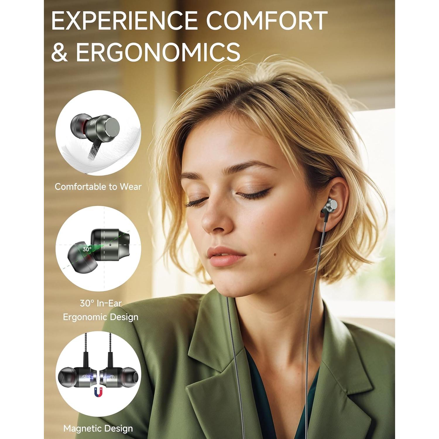 Auriculares USB C Marsno GB04 in-ear con micrófono y graves